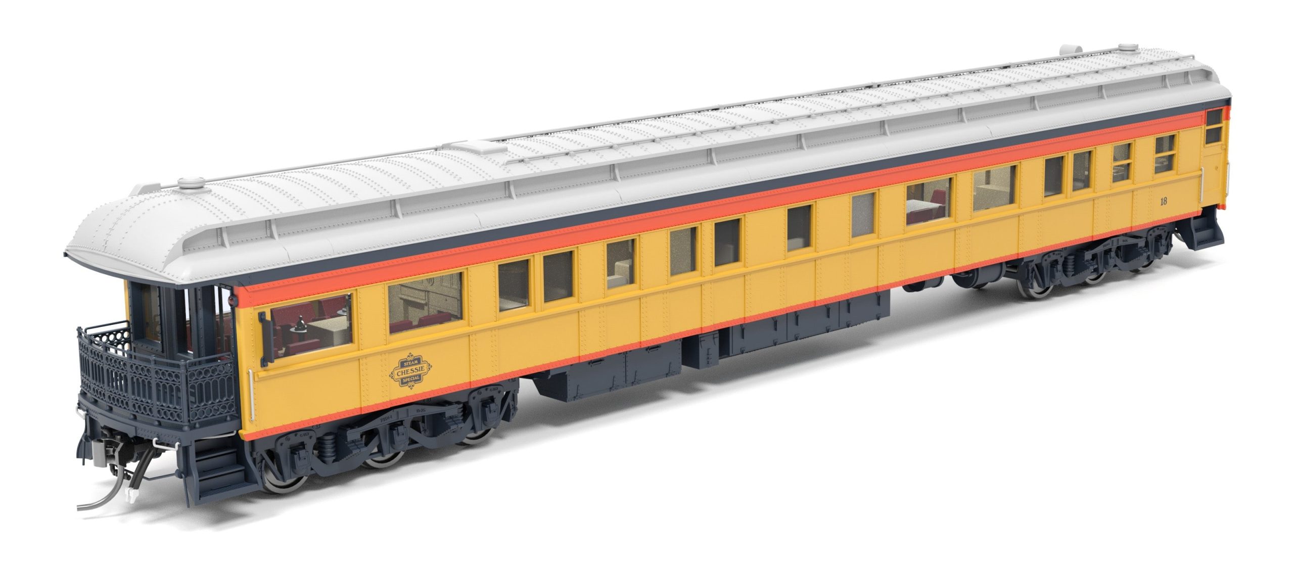 PREORDER Broadway Limited Imports HO 9722 Business Car, Chessie System #18
