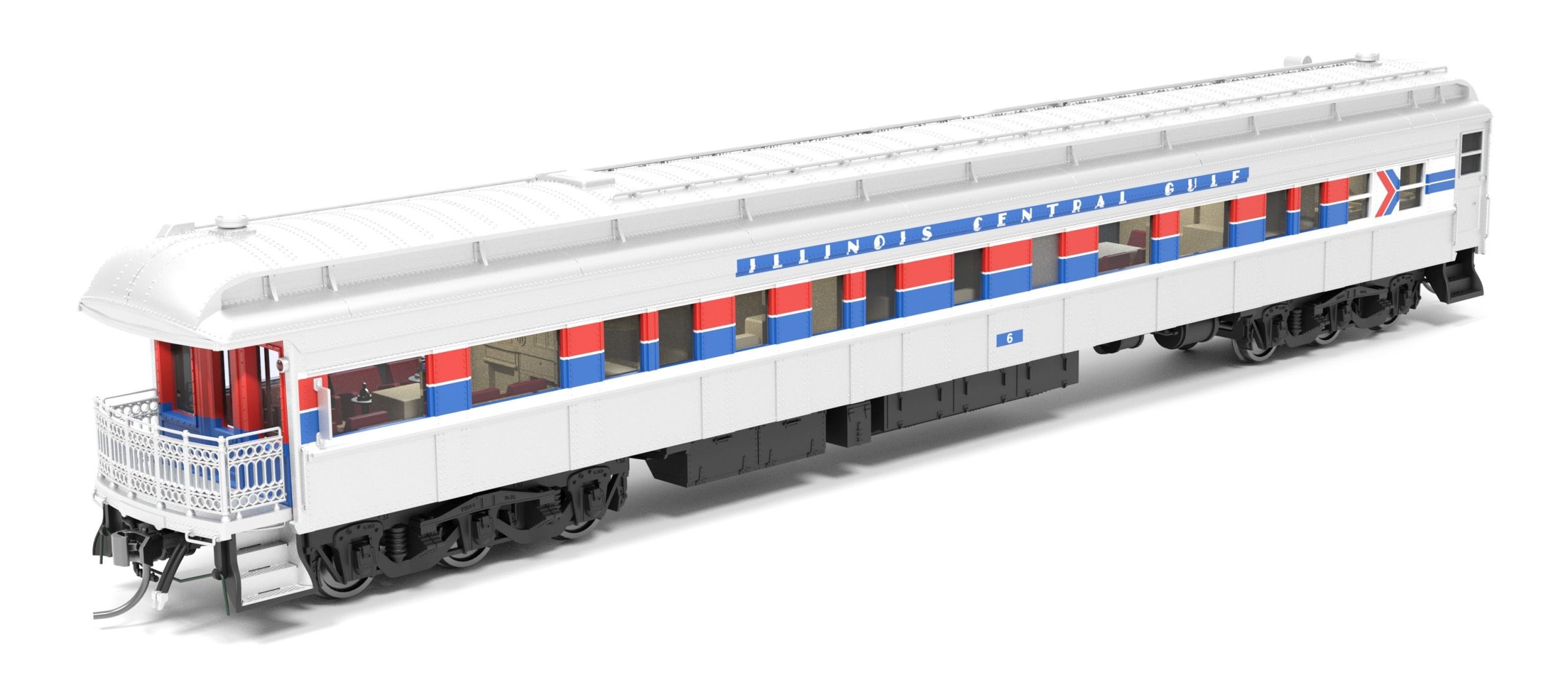 PREORDER Broadway Limited Imports HO 9726 Business Car, Amtrak Illinois Central Gulf #6