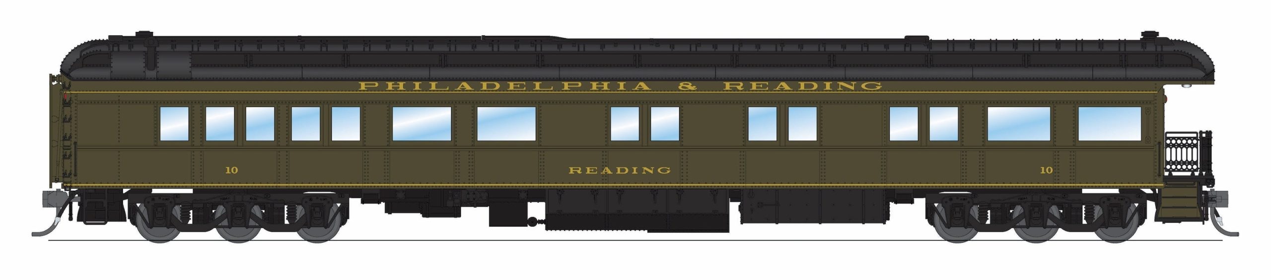 PREORDER Broadway Limited Imports HO 9731 Business Car, Philadelphia & Reading #10