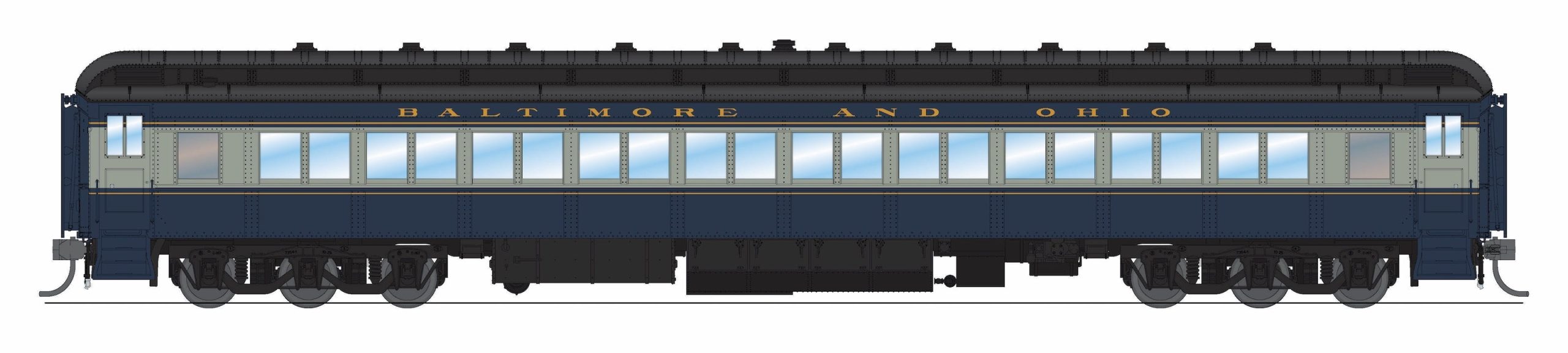 PREORDER Broadway Limited Imports HO 9735 80' Passenger Coach, Baltimore & Ohio