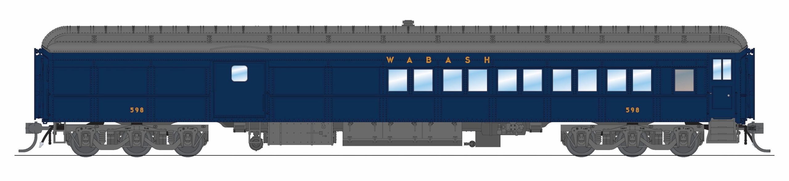 PREORDER Broadway Limited Imports HO 9751 Baggage-Combine Car, Wabash #598