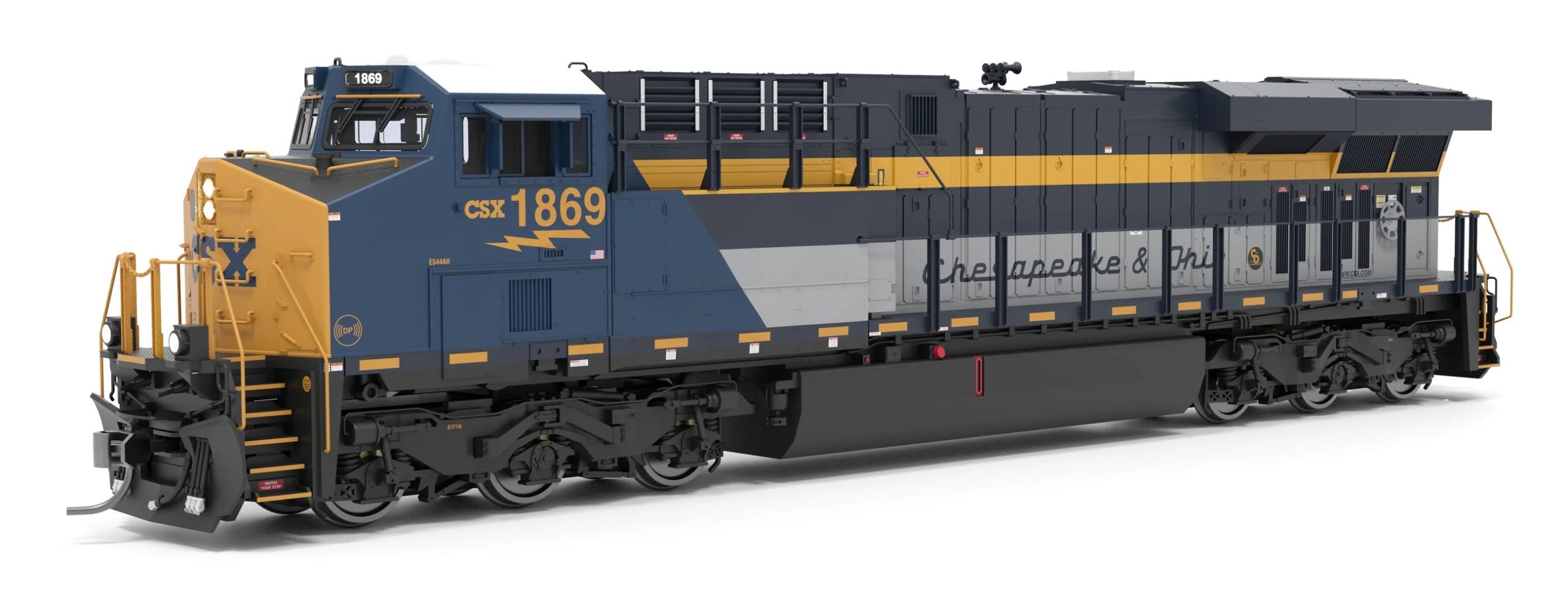 PREORDER Broadway Limited Imports N 9886 GE ES44AC Diesel Locomotive, CSX C&O Heritage #1869 (Paragon4 Sound & DCC Equipped)