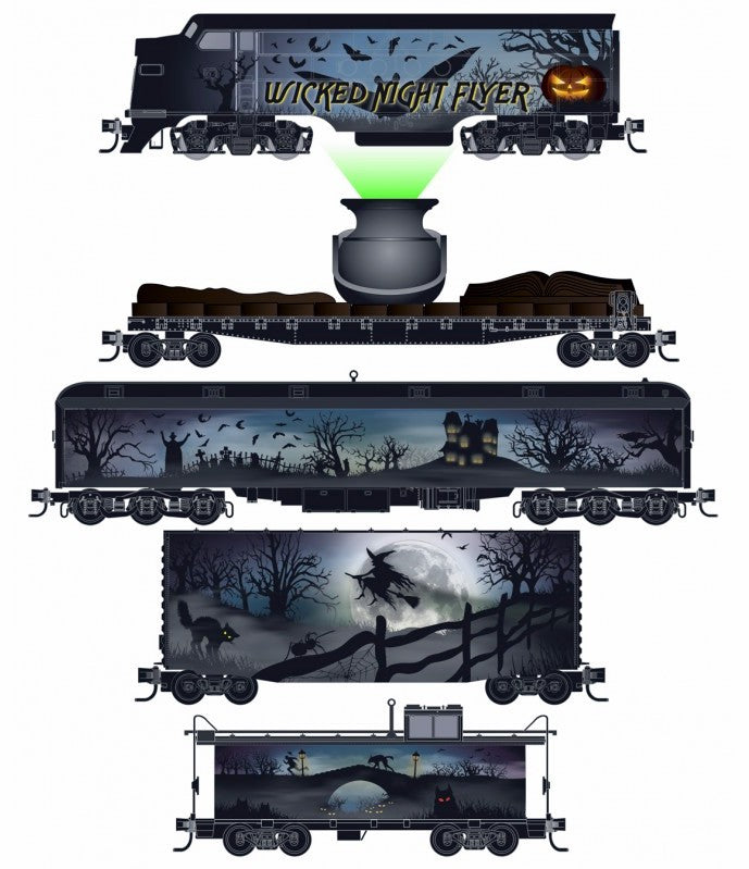 Micro-Trains N 99321385 Wicked Night Flyer Halloween Train Set