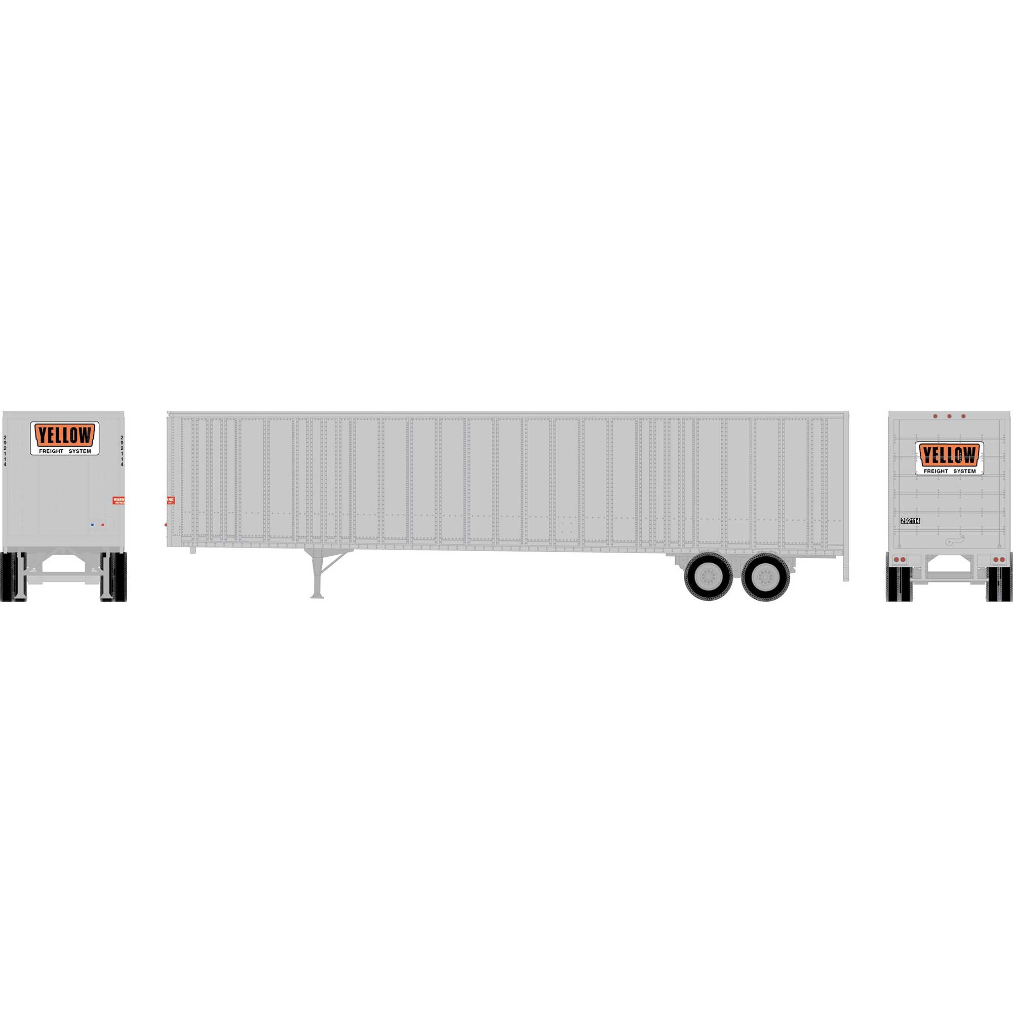 PREORDER Athearn HO 2552 48' Wedge Trailer, Yellow Freight #292114 | 34.25