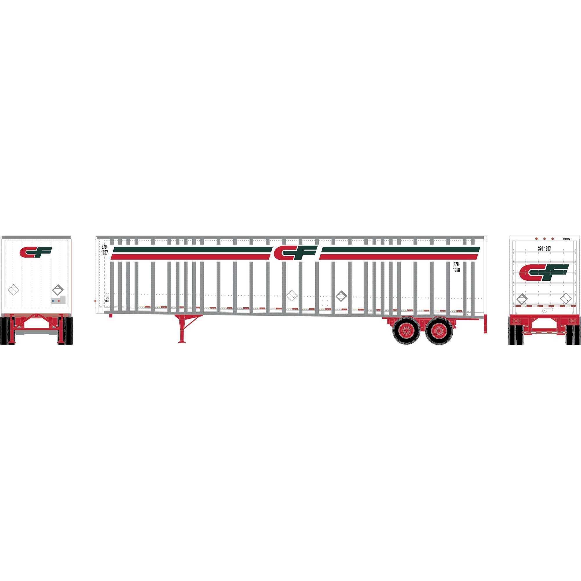 PREORDER Athearn HO 2555 48' Wedge Trailer, Consolidated Freightways #379-1397 | 34.25