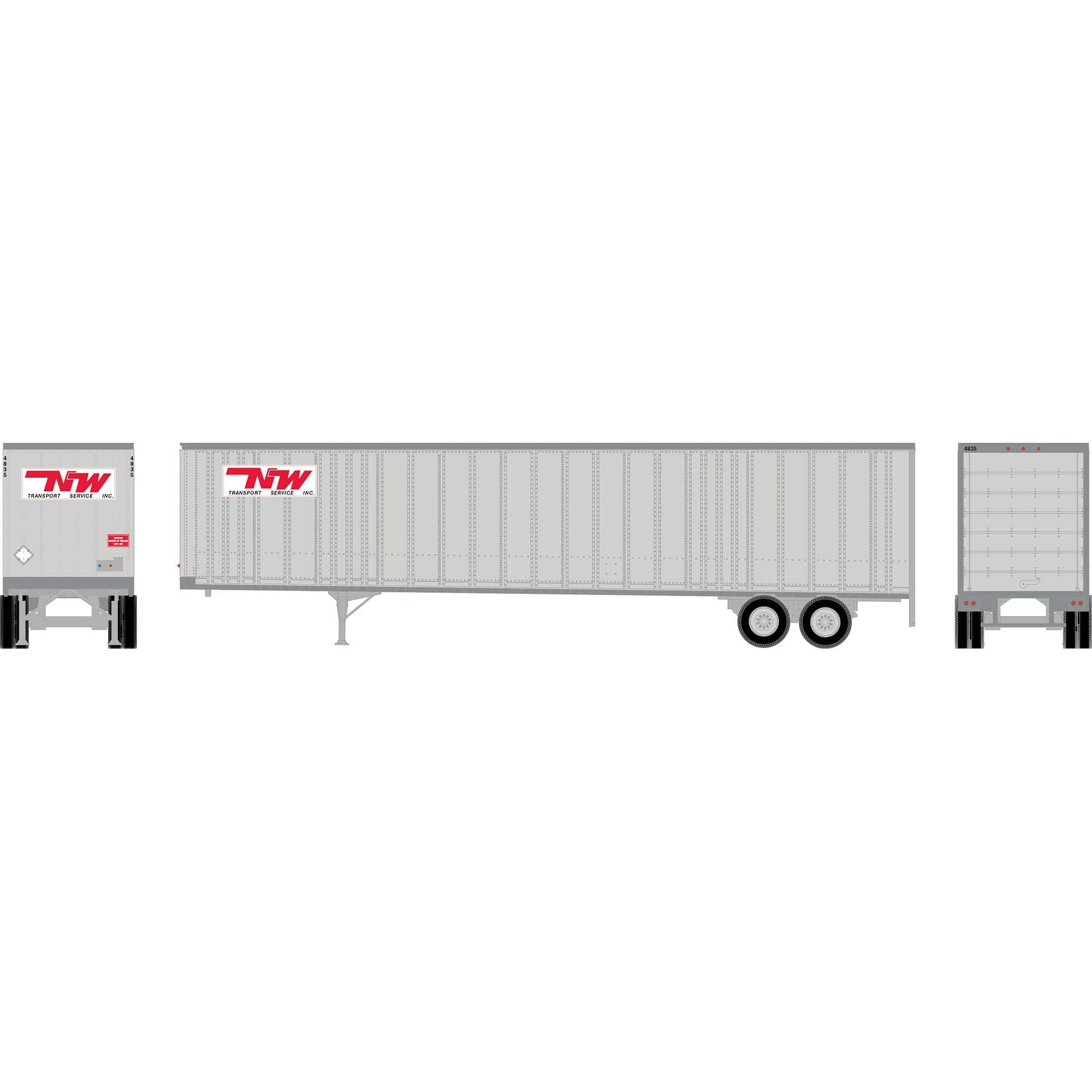 PREORDER Athearn HO 2556 48' Wedge Trailer, NW Transport #4835 | 34.25