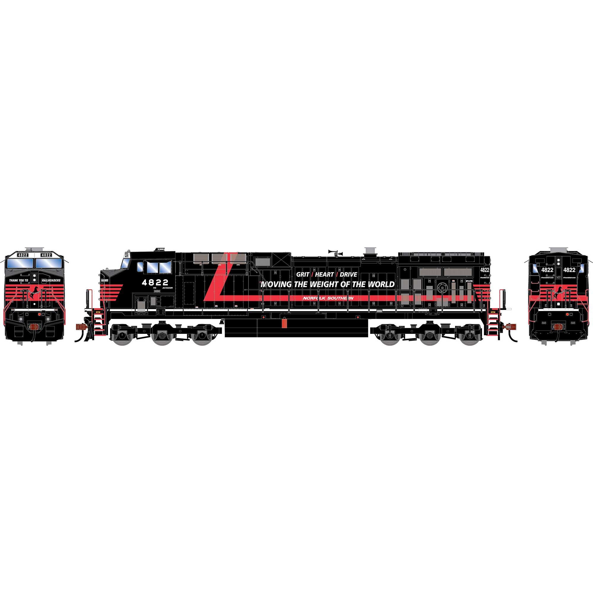 PREORDER Athearn HO 2561 GE AC4400CW Diesel Locomotive, Norfolk Southern #4822 | 166.17