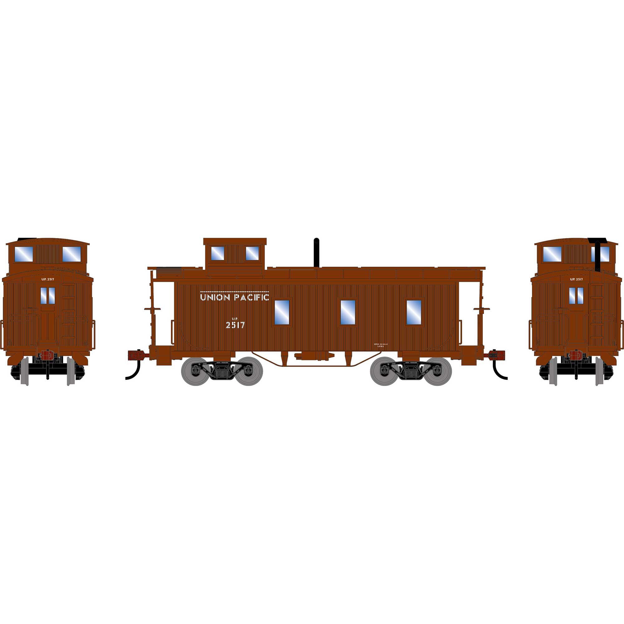 PREORDER Athearn HO ATH-2592 3-Window Caboose, Union Pacific #2517
