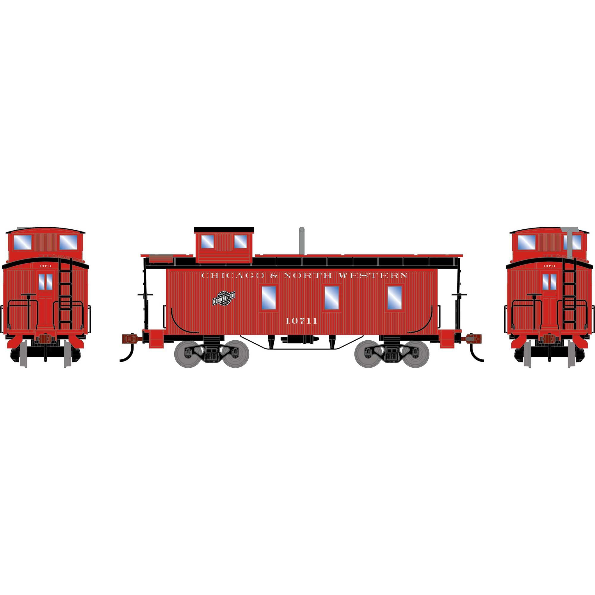 PREORDER Athearn HO ATH-2594 3-Window Caboose, Chicago & North Western #10711