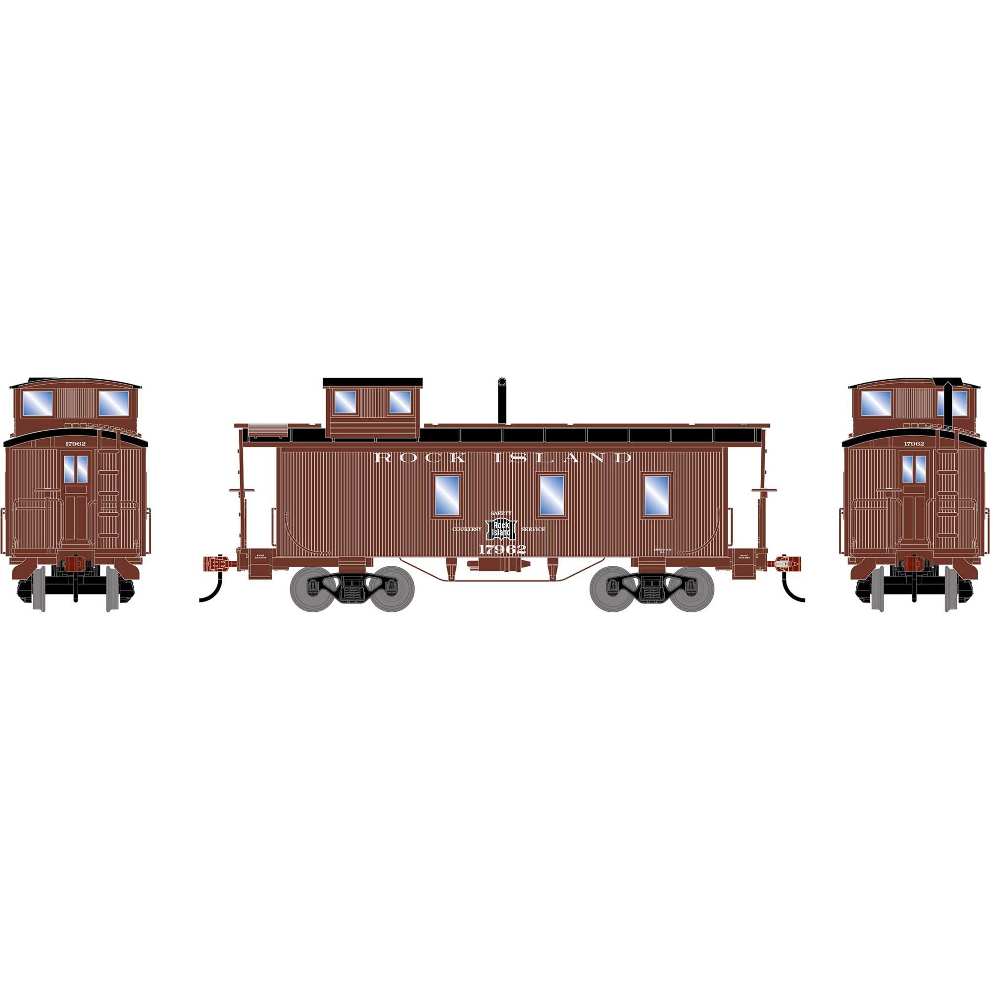 PREORDER Athearn HO ATH-2597 3-Window Caboose, Rock Island #17962
