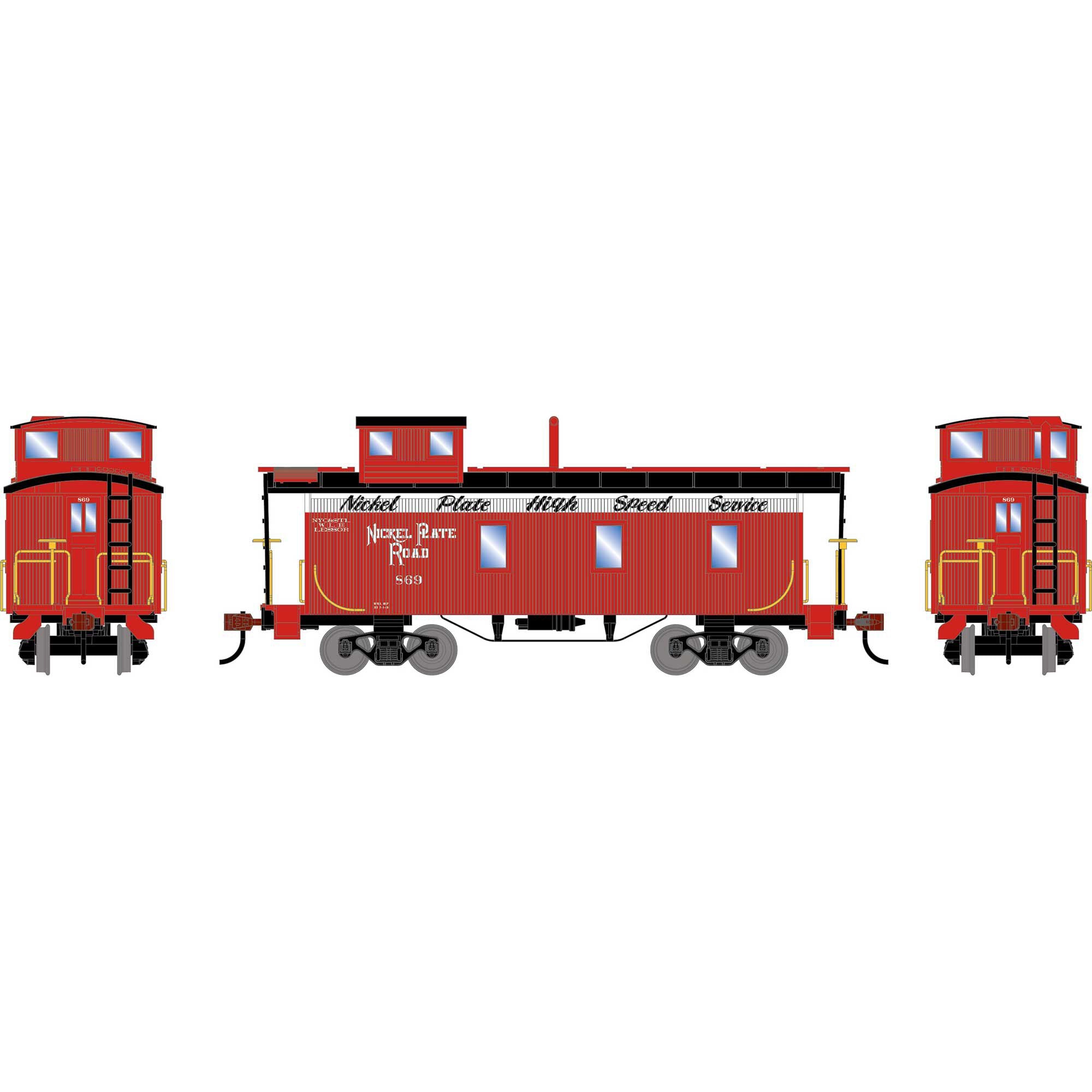 PREORDER Athearn HO ATH-2599 3-Window Caboose, Nickel Plate #869