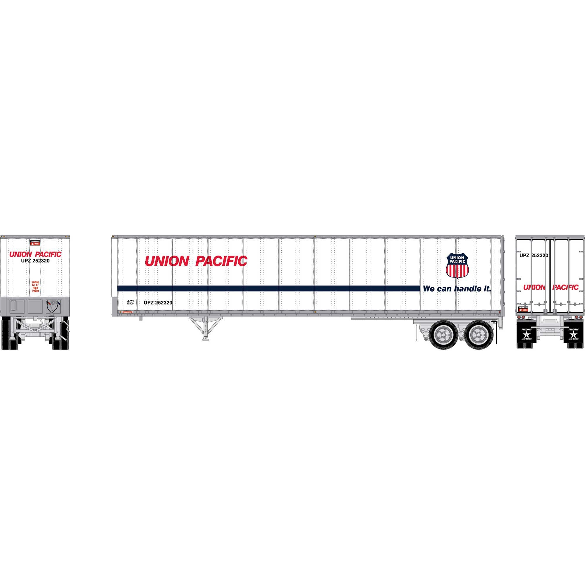 PREORDER Athearn HO ATH-2605 45ft Fruehauf Z-Van Smooth Side Trailer, Union Pacific #252320