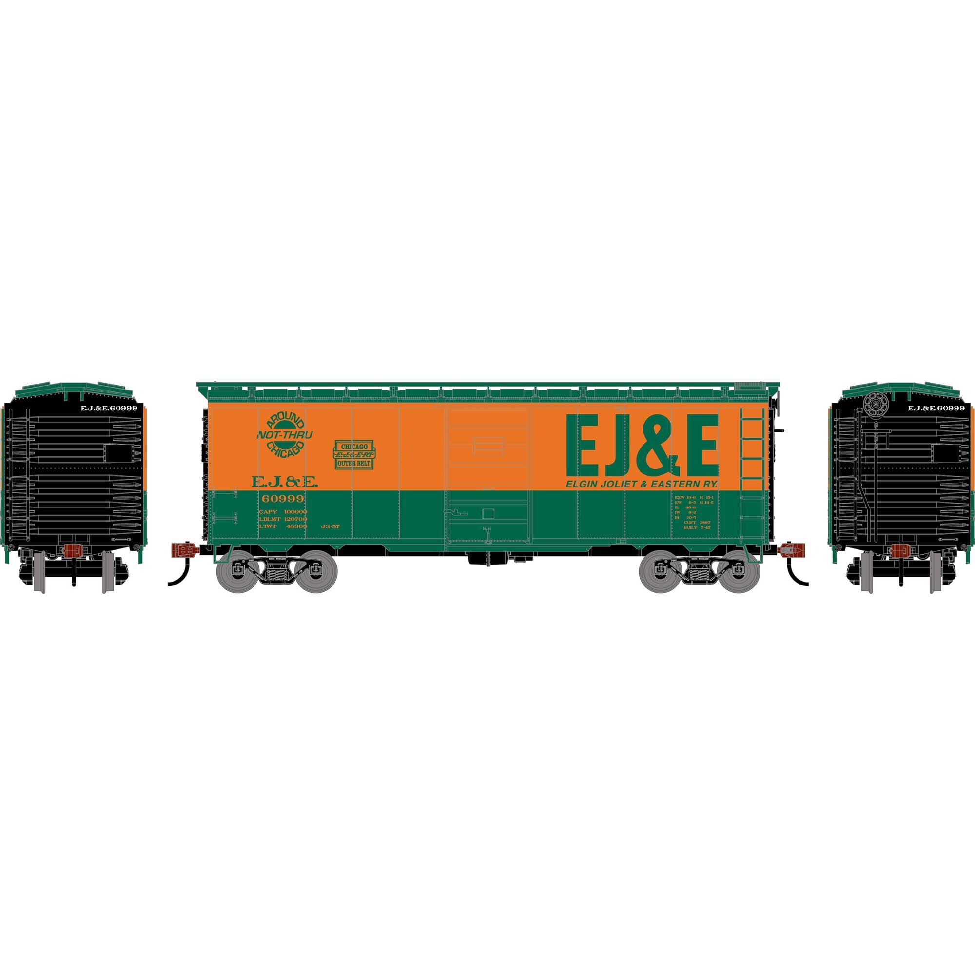 PREORDER Athearn HO ATH-2625 40ft Superior Door Box Car, Elgin Joliet & Eastern #60999