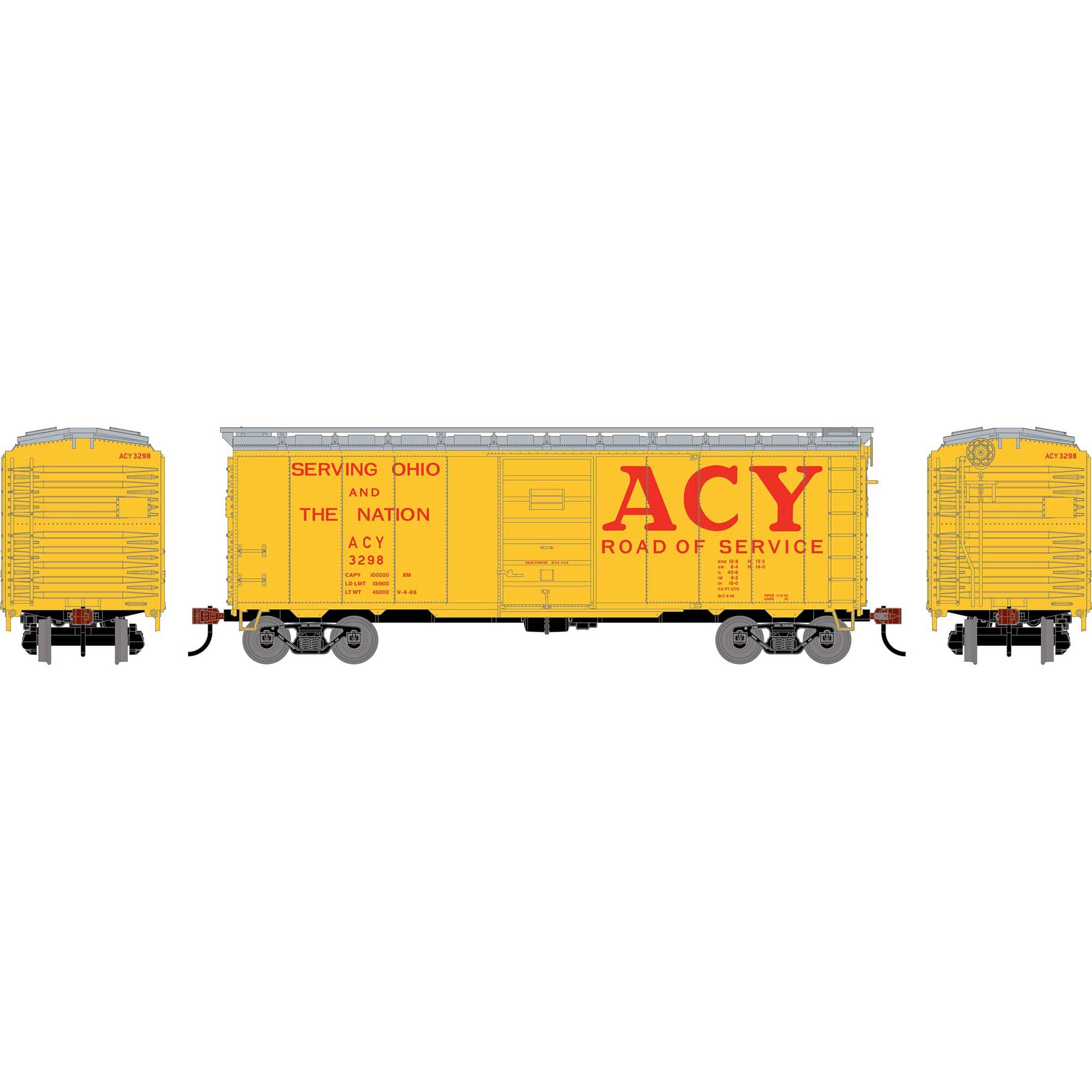 PREORDER Athearn HO ATH-2633 40ft Superior Door Box Car, Akron Canton & Youngstown #3298