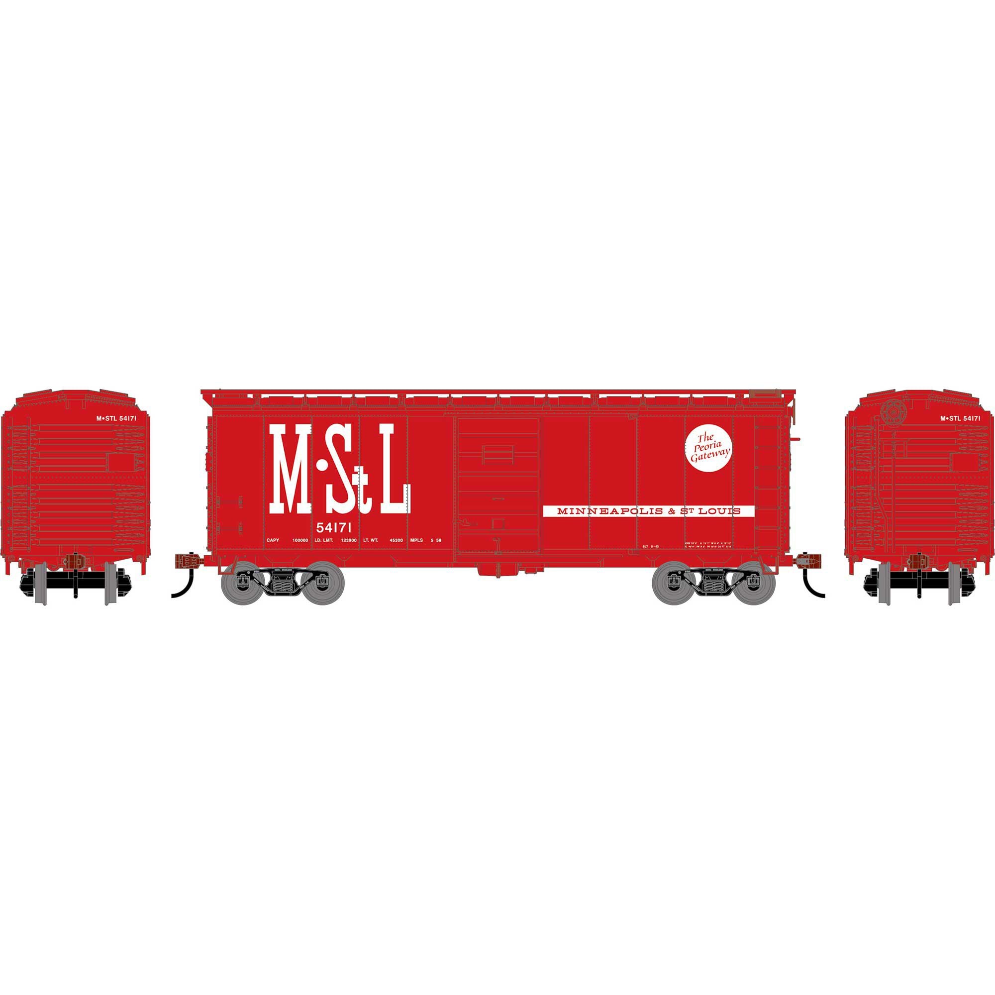 PREORDER Athearn HO ATH-2634 40ft Superior Door Box Car, Minneapolis & St. Louis #54171