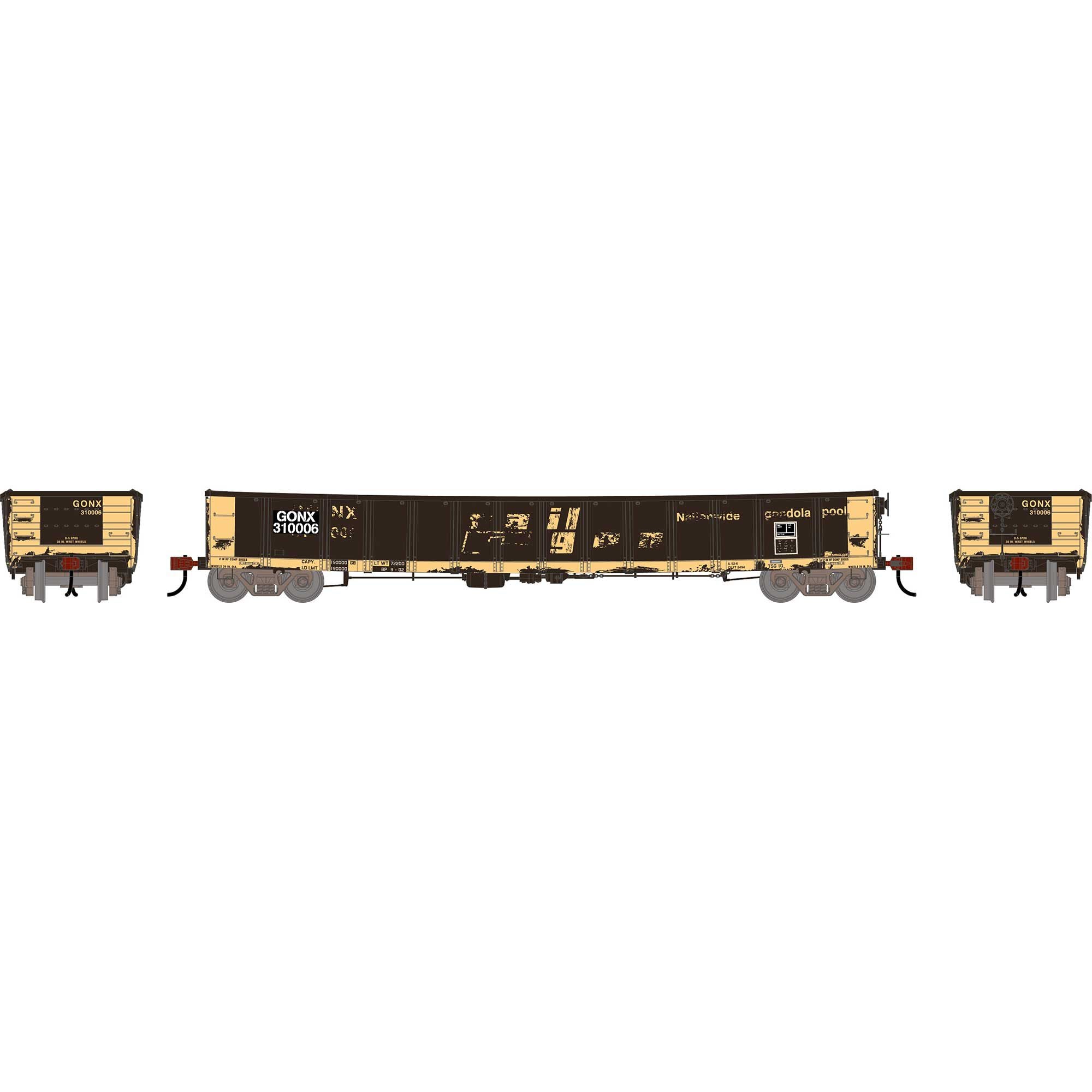 PREORDER Athearn HO 2723 52' Deformed 2494 CarKnocker Mill Gondola, Railgon (Primed for Grime) #310006