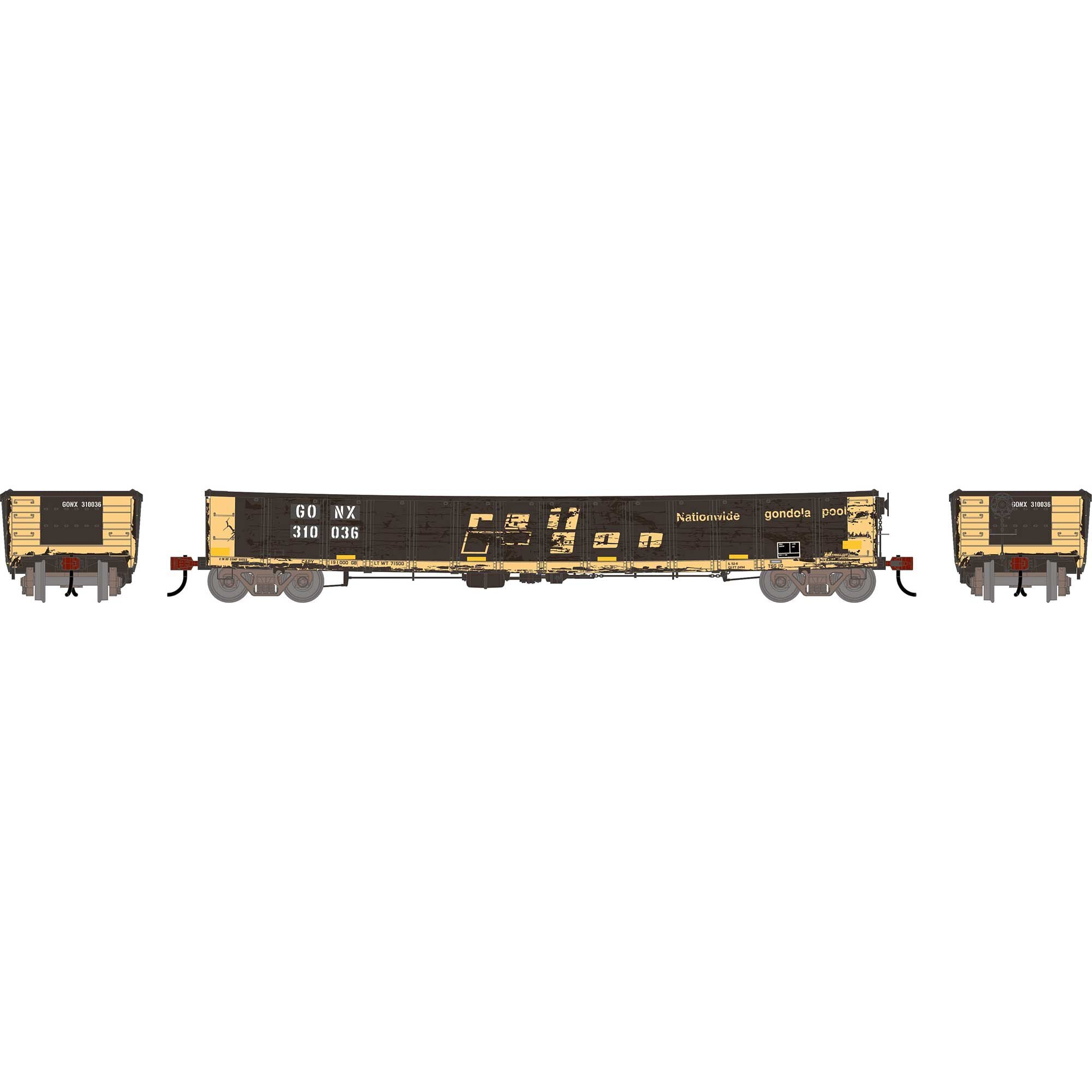 PREORDER Athearn HO 2731 52' Deformed 2494 CarKnocker Mill Gondola, Railgon (Primed for Grime) #310036