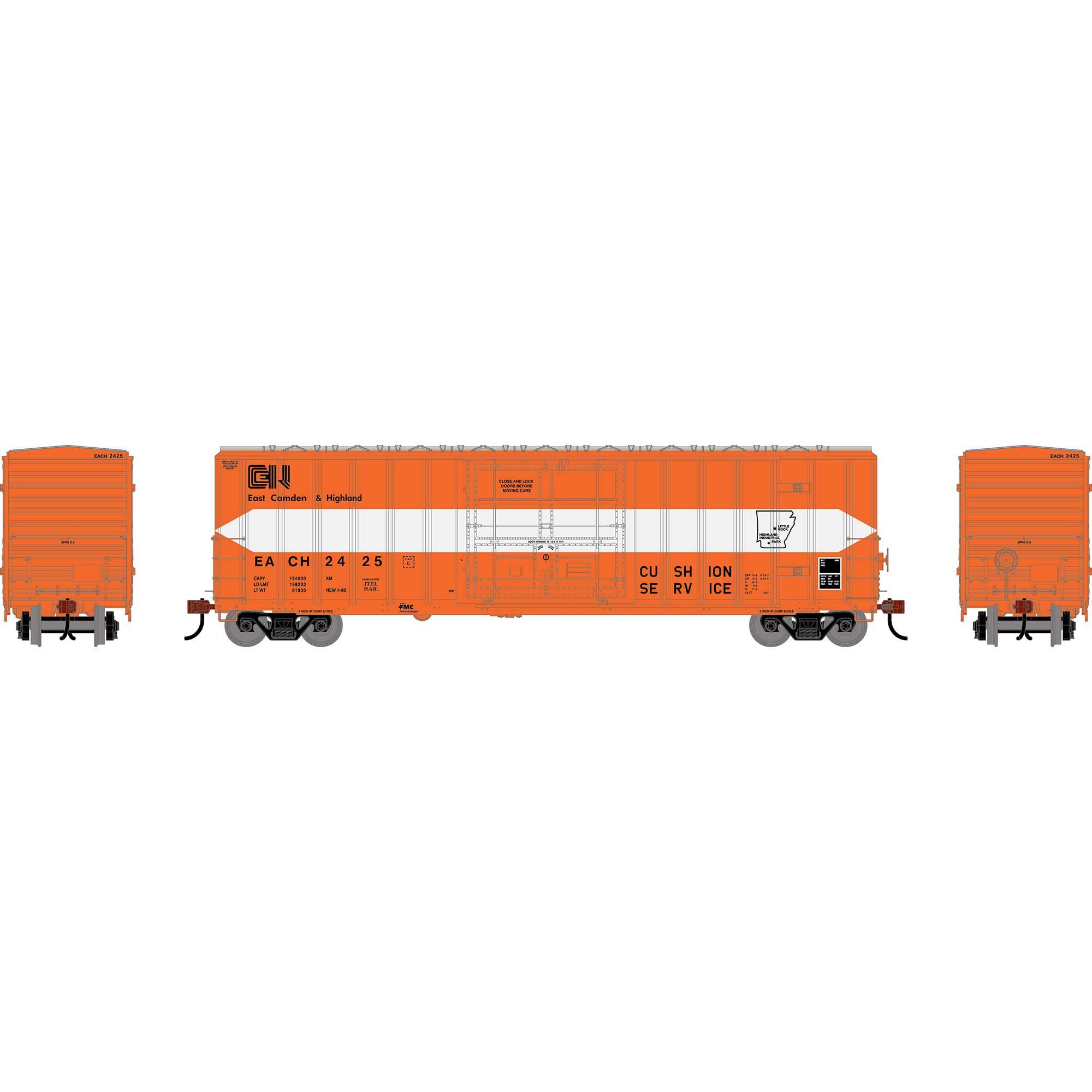 PREORDER Athearn HO 2778 50' FMC 5327 12' Plug Door Box Car, East Camden & Highland #2425