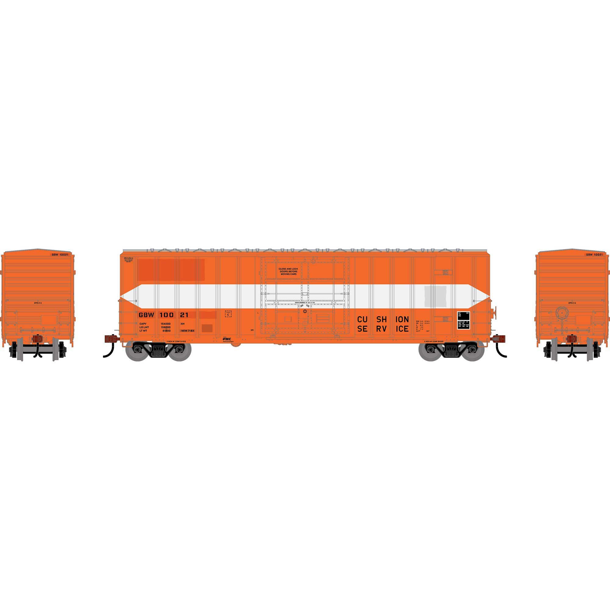 PREORDER Athearn HO 2781 50' FMC 5327 12' Plug Door Box Car, Green Bay & Western #10021