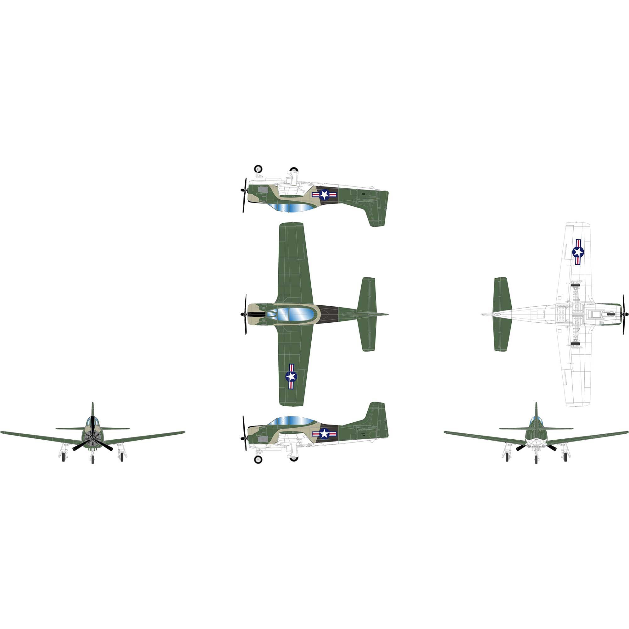 PREORDER Athearn HO 2800 North American T-28B Trojan Airplane, US Army N28XT