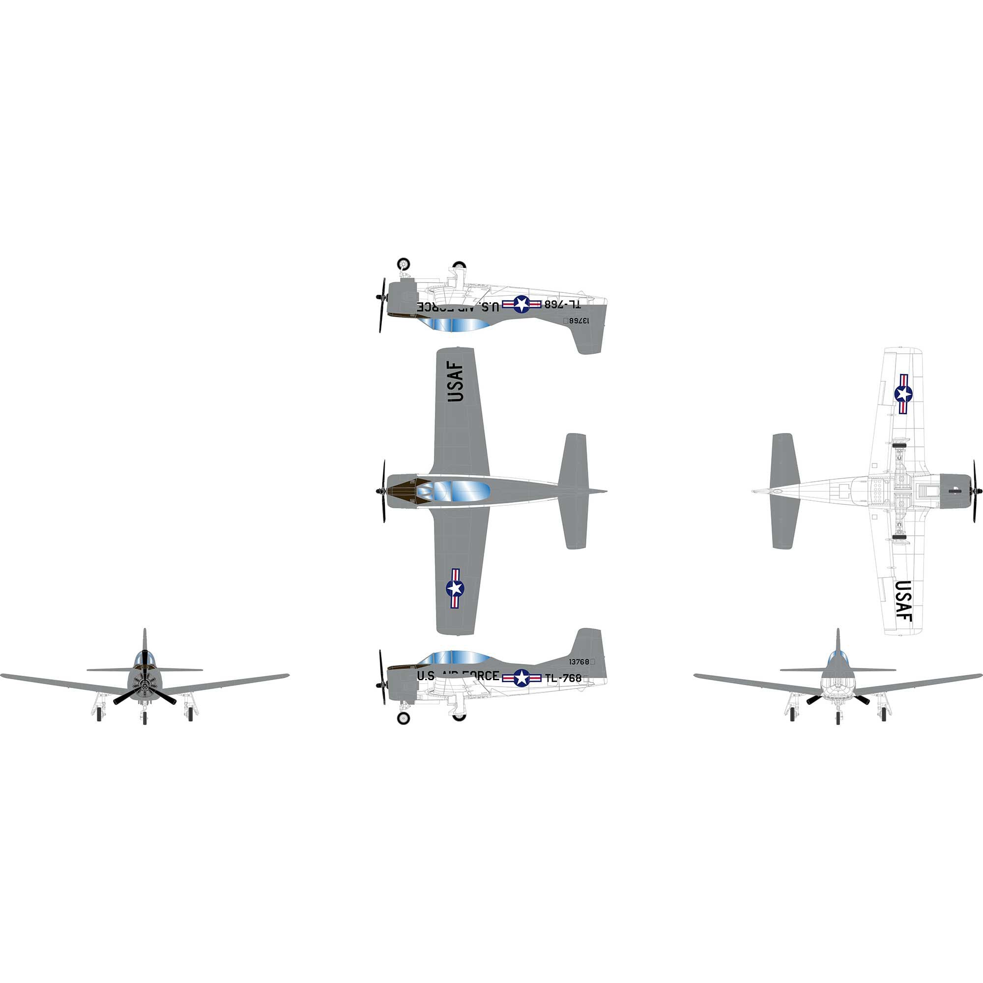 PREORDER Athearn HO 2801 North American T-28B Trojan Airplane, US Air Force 13768