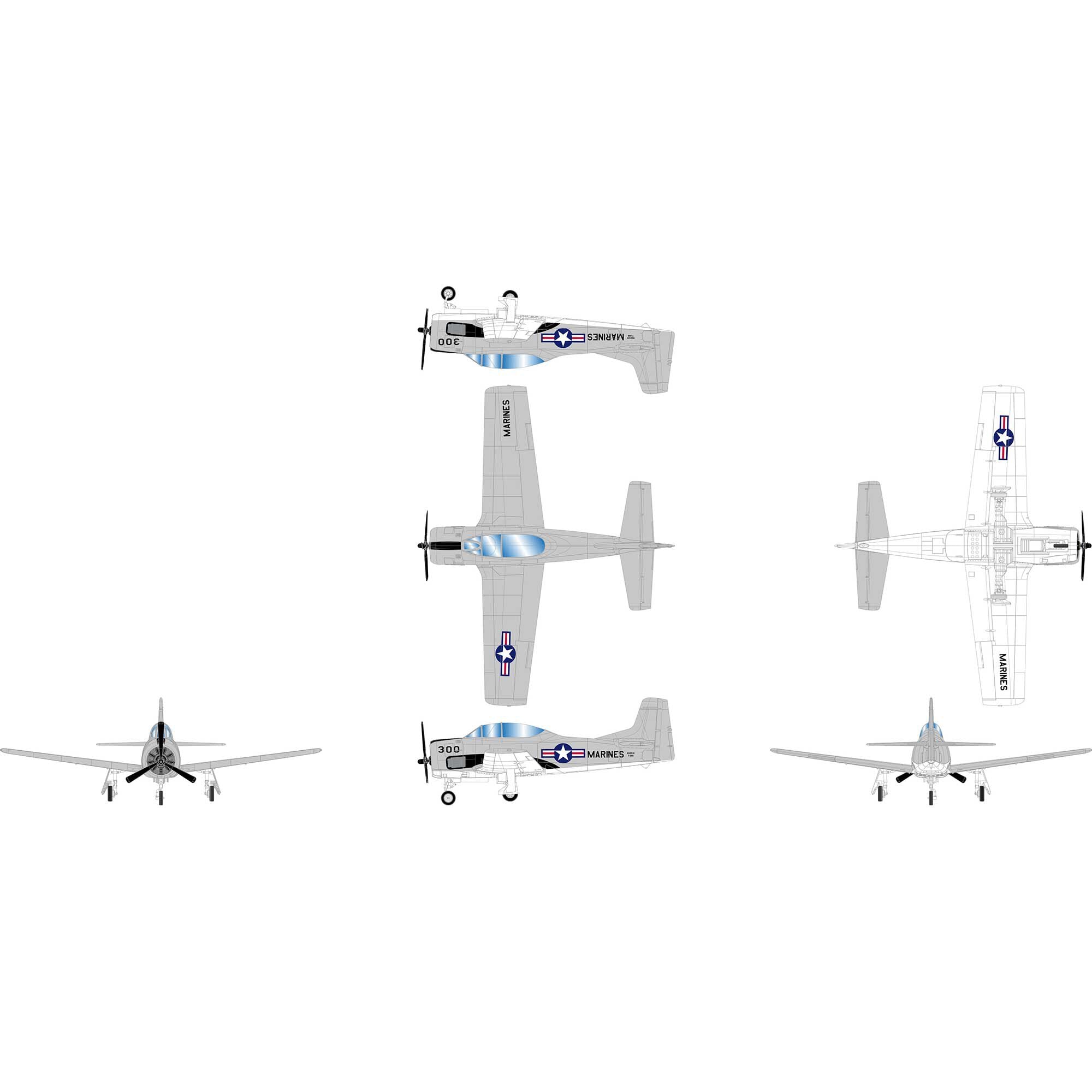 PREORDER Athearn HO 2803 North American T-28B Trojan Airplane, US Marine Corps NH300JH