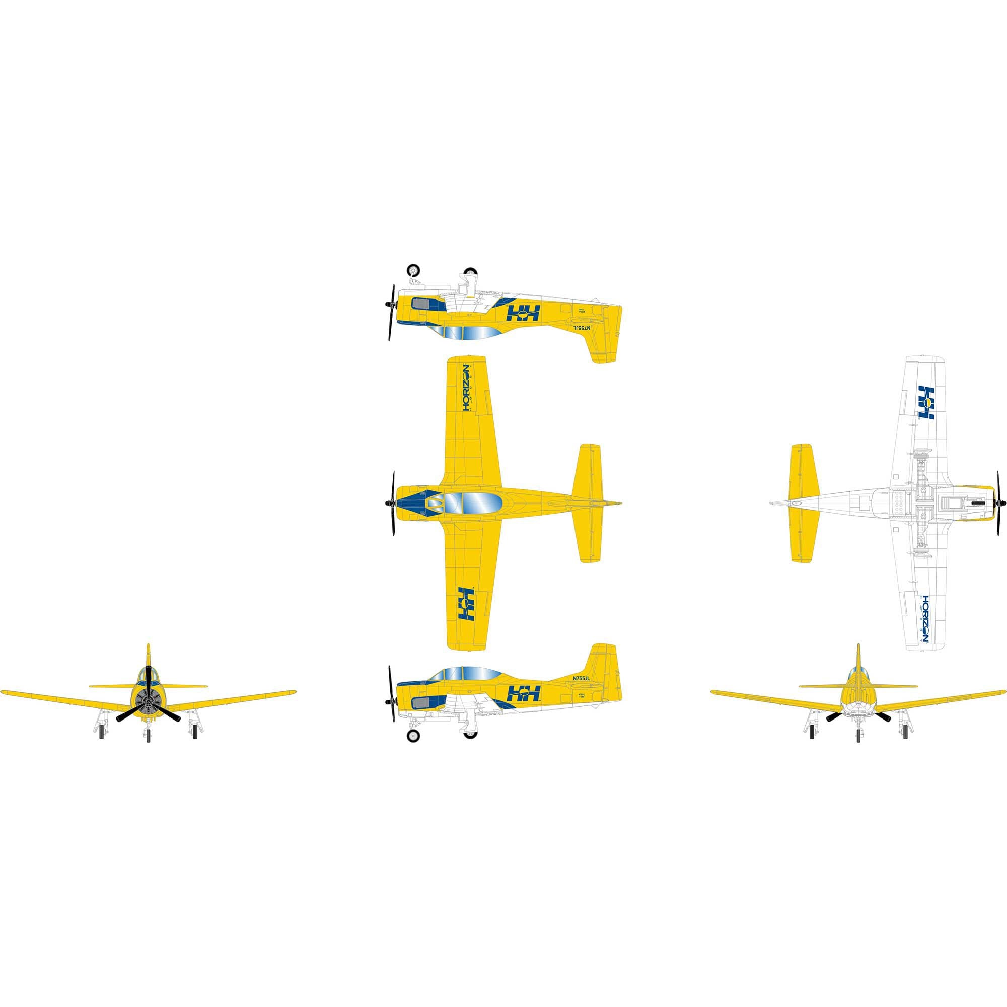 PREORDER Athearn HO 2804 North American T-28B Trojan Airplane, Horizon Hobby N1985IL