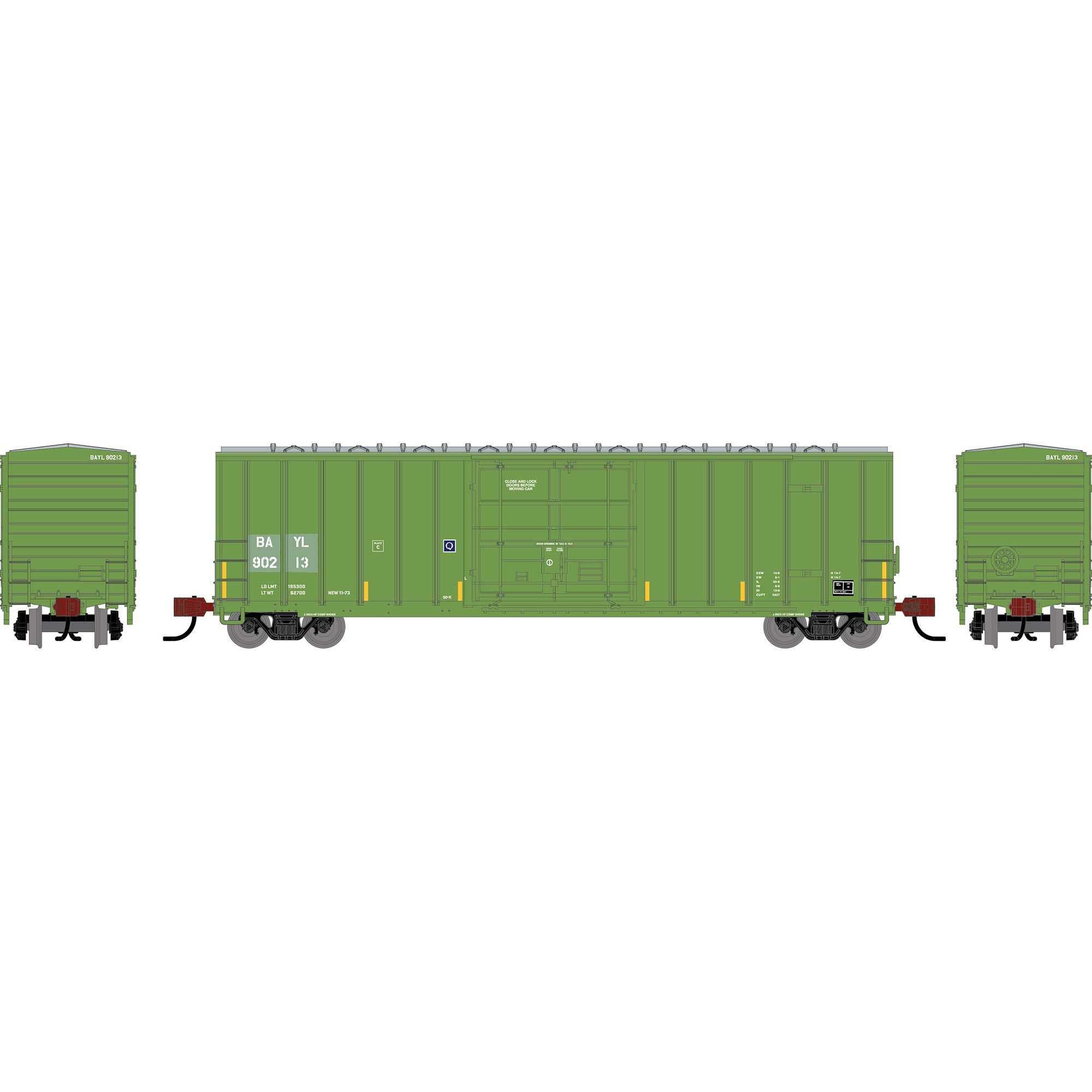 PREORDER Athearn N 2809 50' FMC 5327 12' Plug Door Box Car, Bay Line #90213
