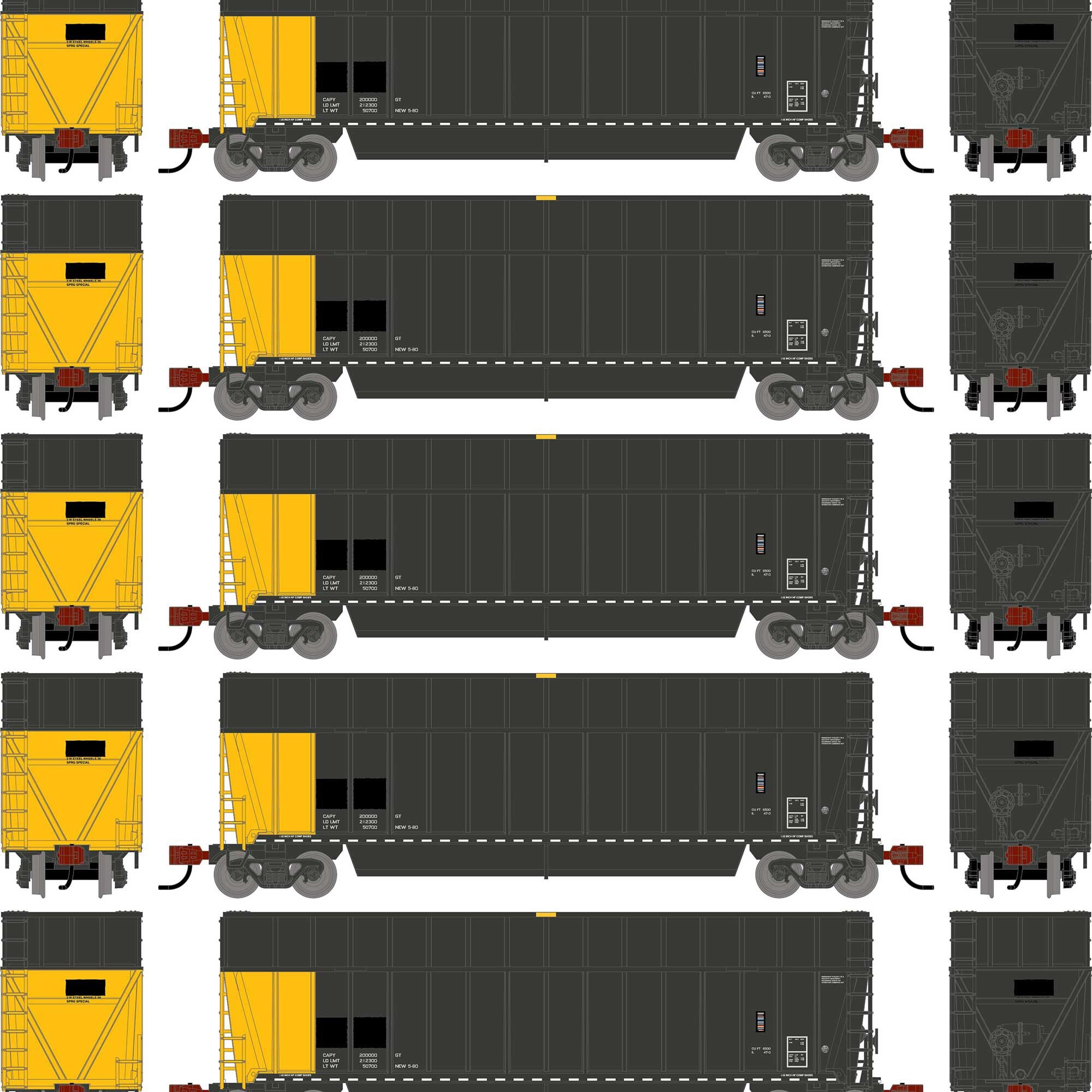 PREORDER Athearn N 2824 Berwick Bathtub Gondola with Extended Sides, Data Only (Primed for Grime) (5-Pack)