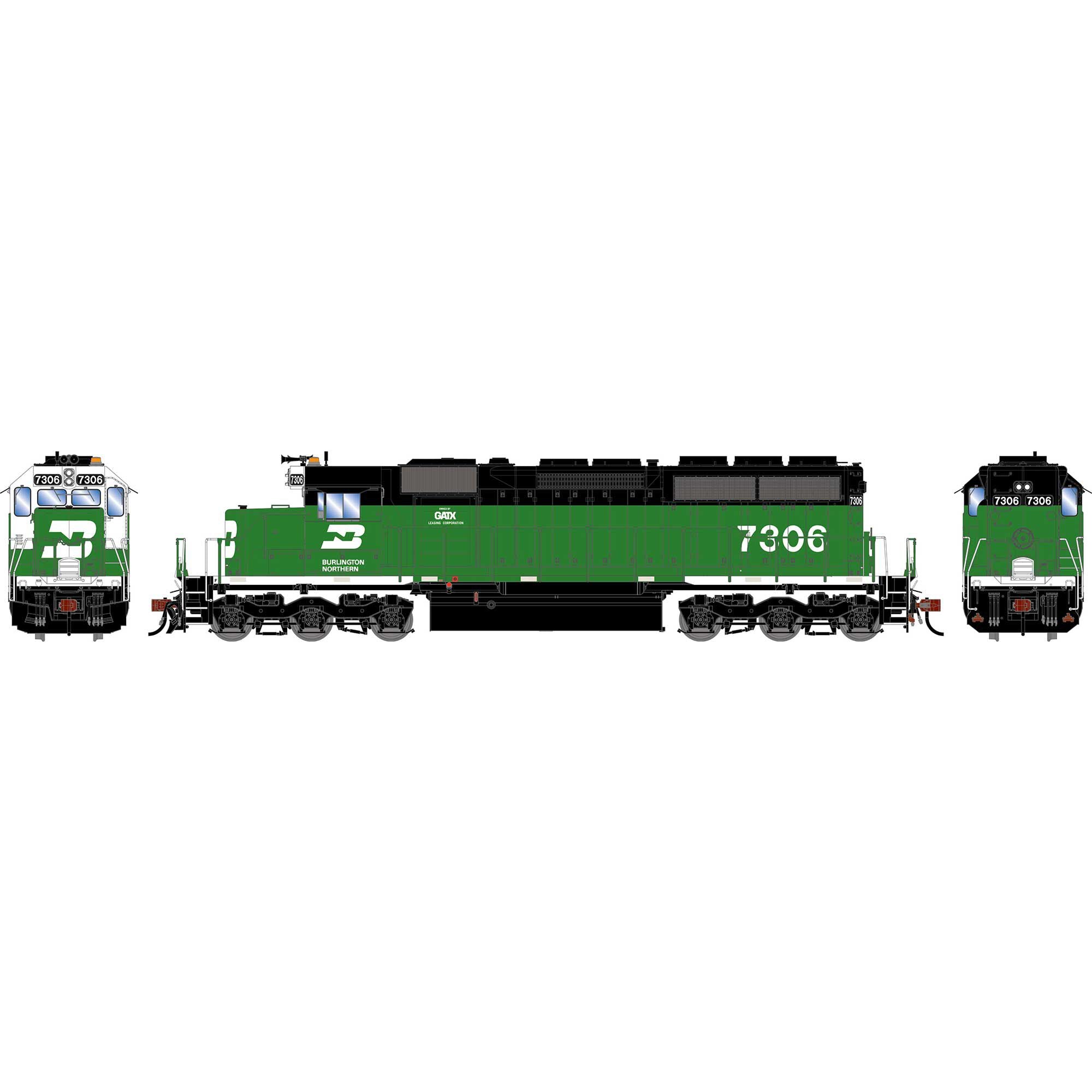 PREORDER Athearn HO 2838 SD40G Diesel Locomotive, Burlington Northern #7306 | 161.14