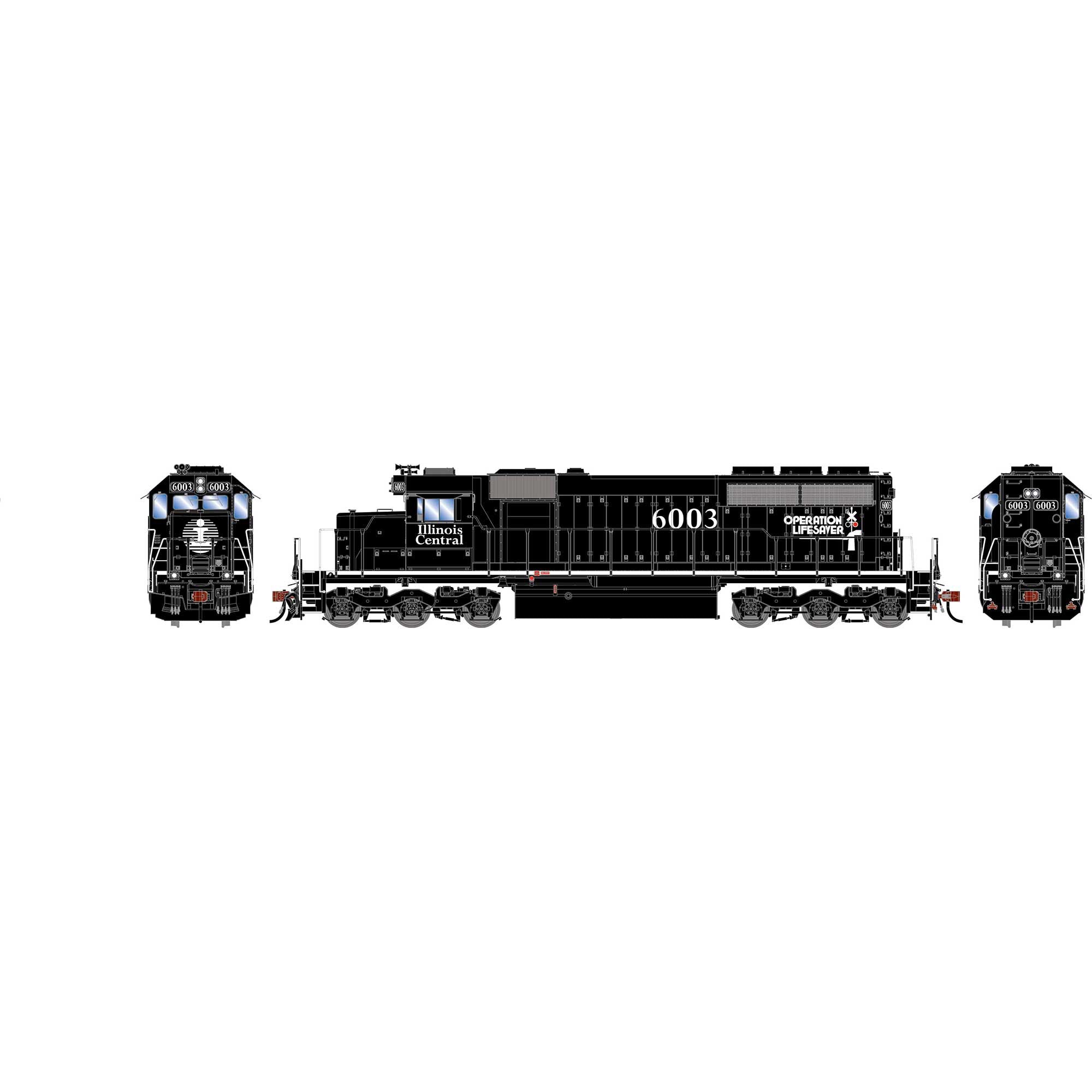 PREORDER Athearn HO 2840 SD40R Diesel Locomotive, Illinois Central OLS #6003 | 161.14