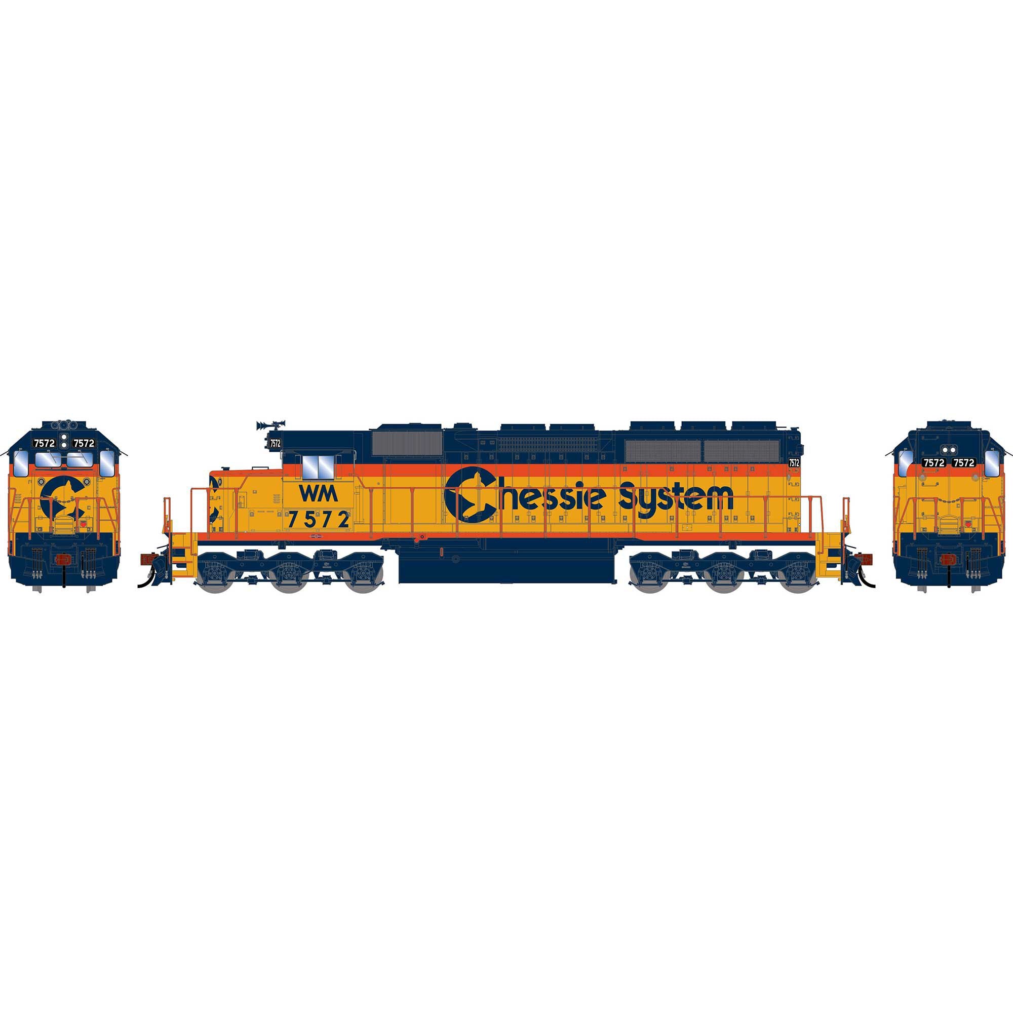 PREORDER Athearn HO 2857 SD40 Diesel Locomotive, Chessie System-WM #7572 (DCC & Sound Equipped) | 218.99