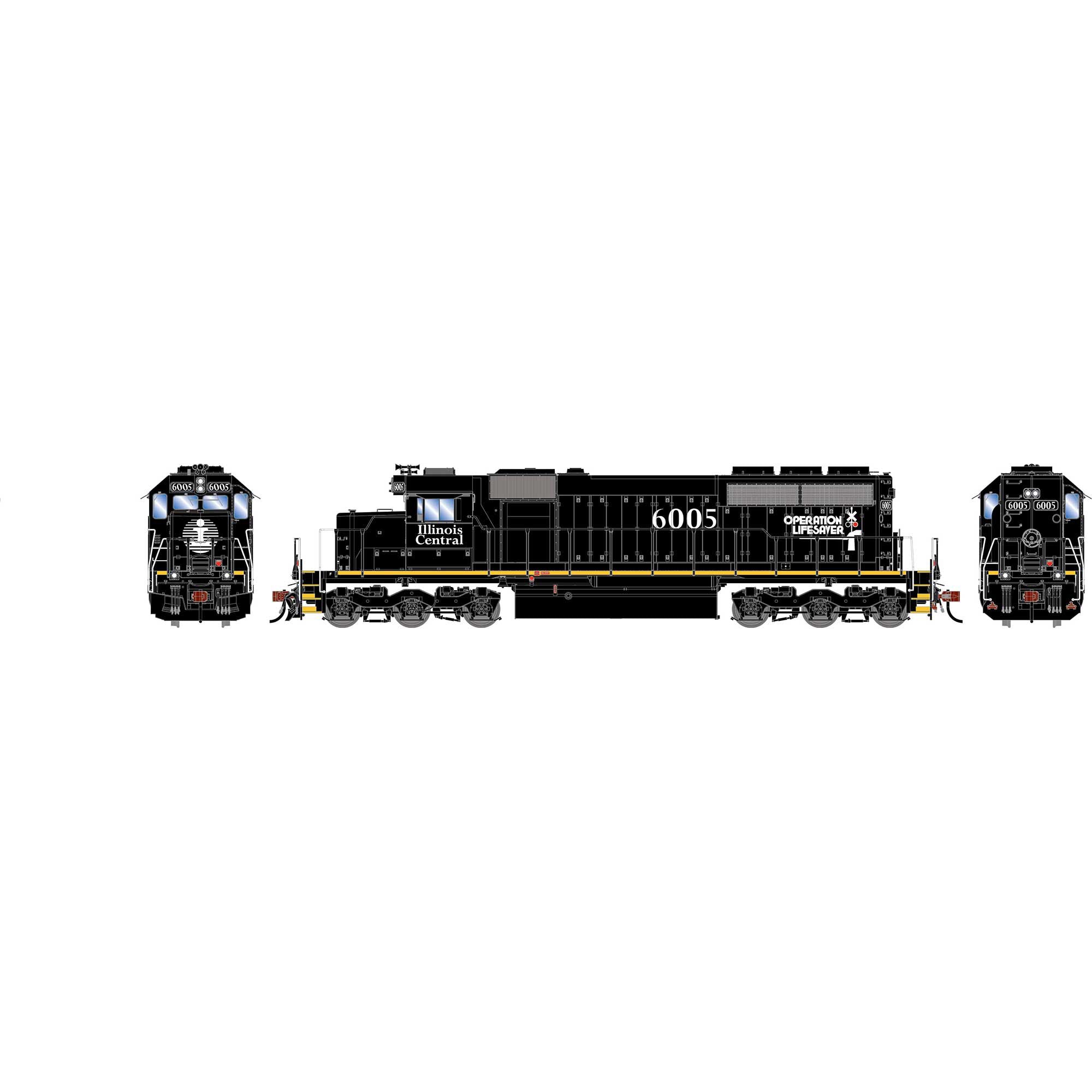 PREORDER Athearn HO 2873 SD40R Diesel Locomotive, Illinois Central OLS #6005 (DCC & Sound Equipped) | 218.99