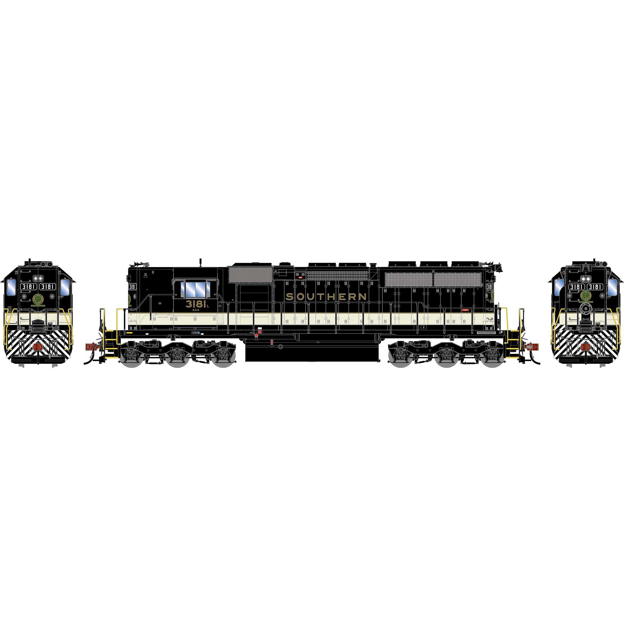 PREORDER Athearn HO 2875 SD40 Diesel Locomotive, Southern #3181 (DCC & Sound Equipped) | 218.99