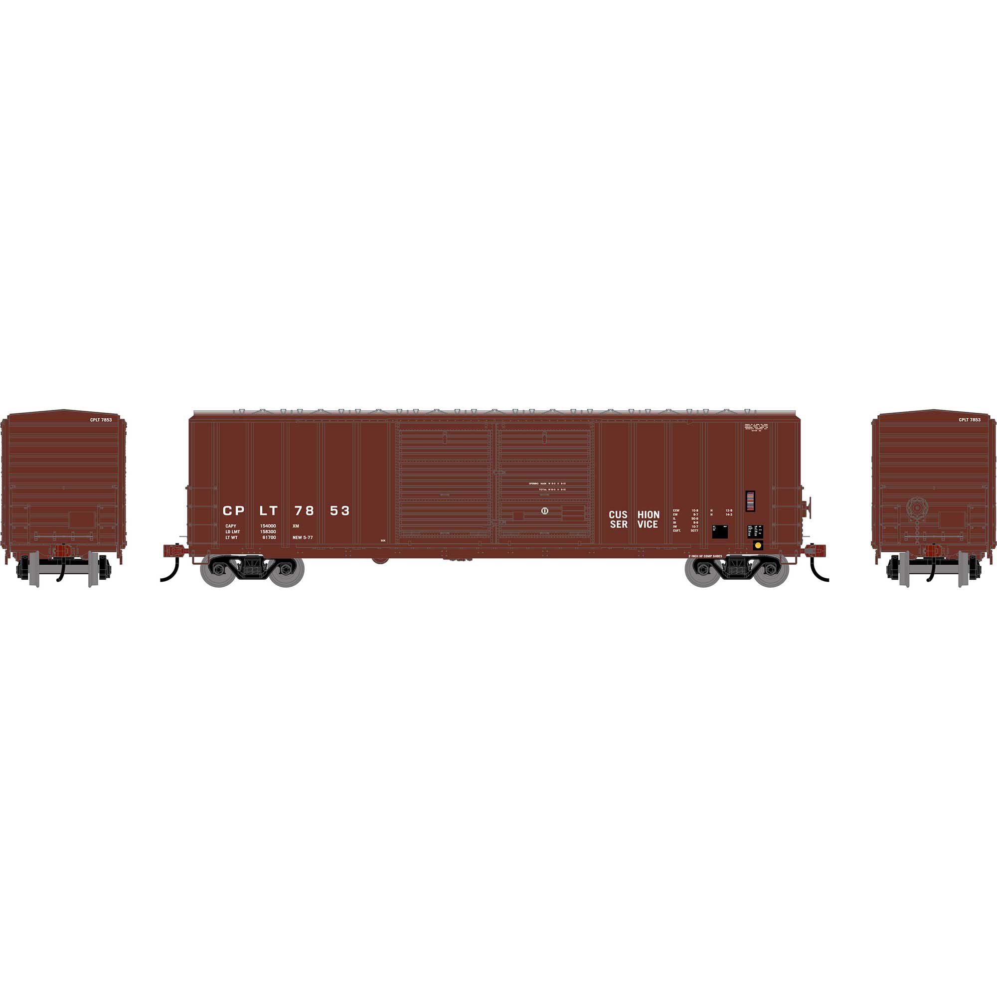 PREORDER Athearn HO 2925 50' FMC 5077 Centered Double Door Box Car, Camino Placerville & Lake Tahoe #7853