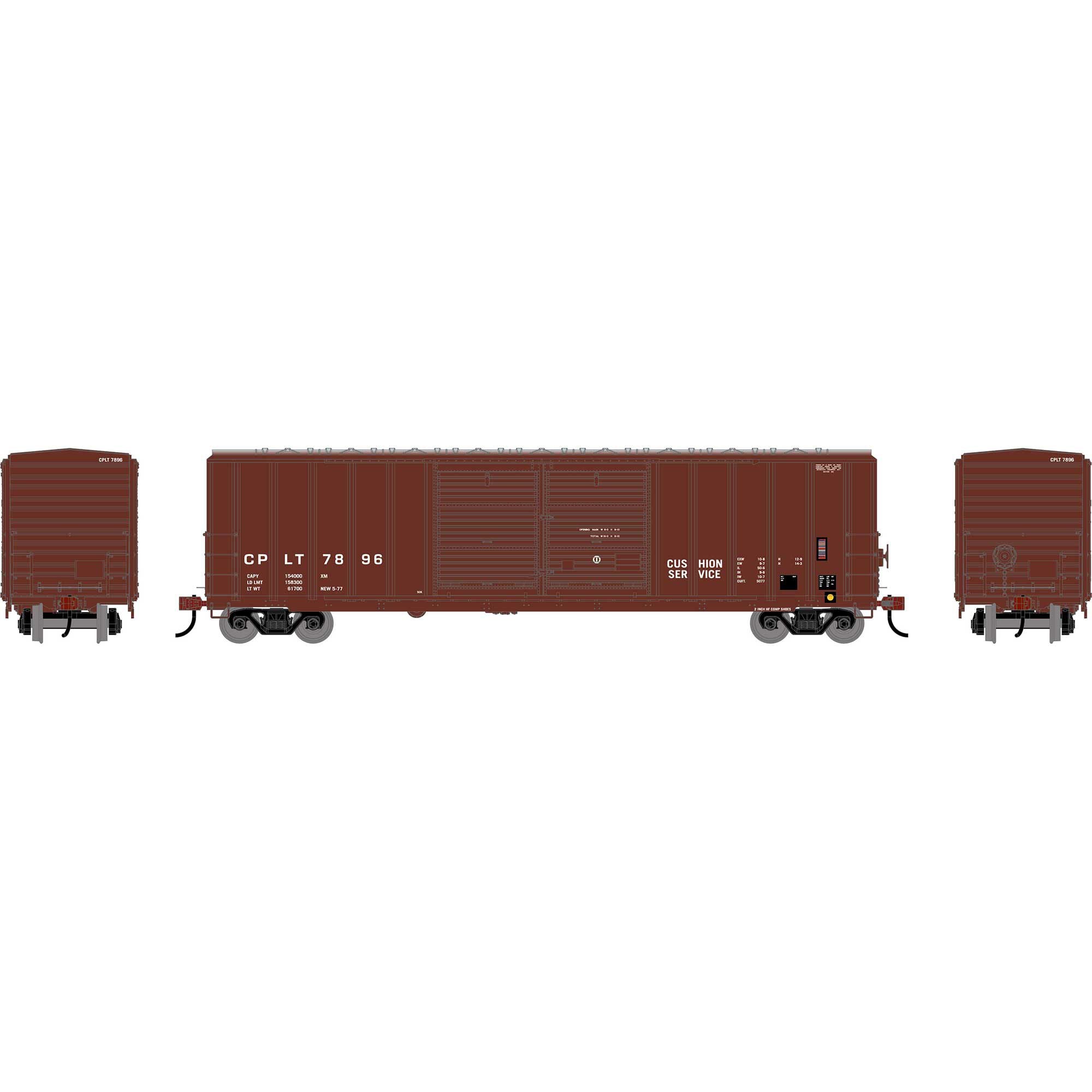 PREORDER Athearn HO 2927 50' FMC 5077 Centered Double Door Box Car, Camino Placerville & Lake Tahoe #7896