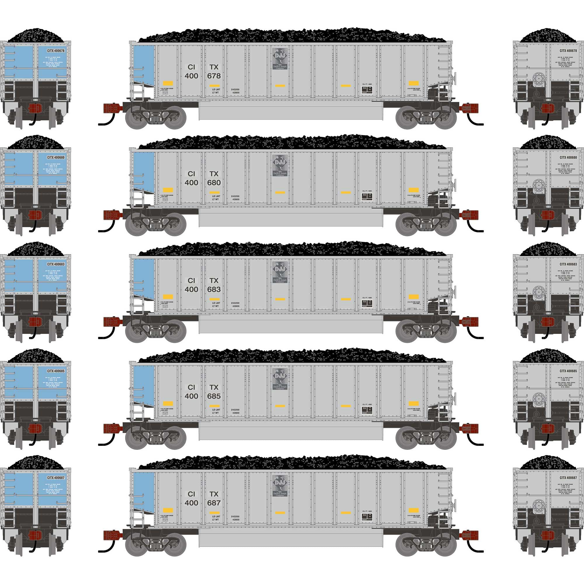 PREORDER Athearn N 2929 Bethgon Coalporter with Coal Load, CIT Group Primed For Grime #400678/400680/400683/400685/400687 (5-Pack)