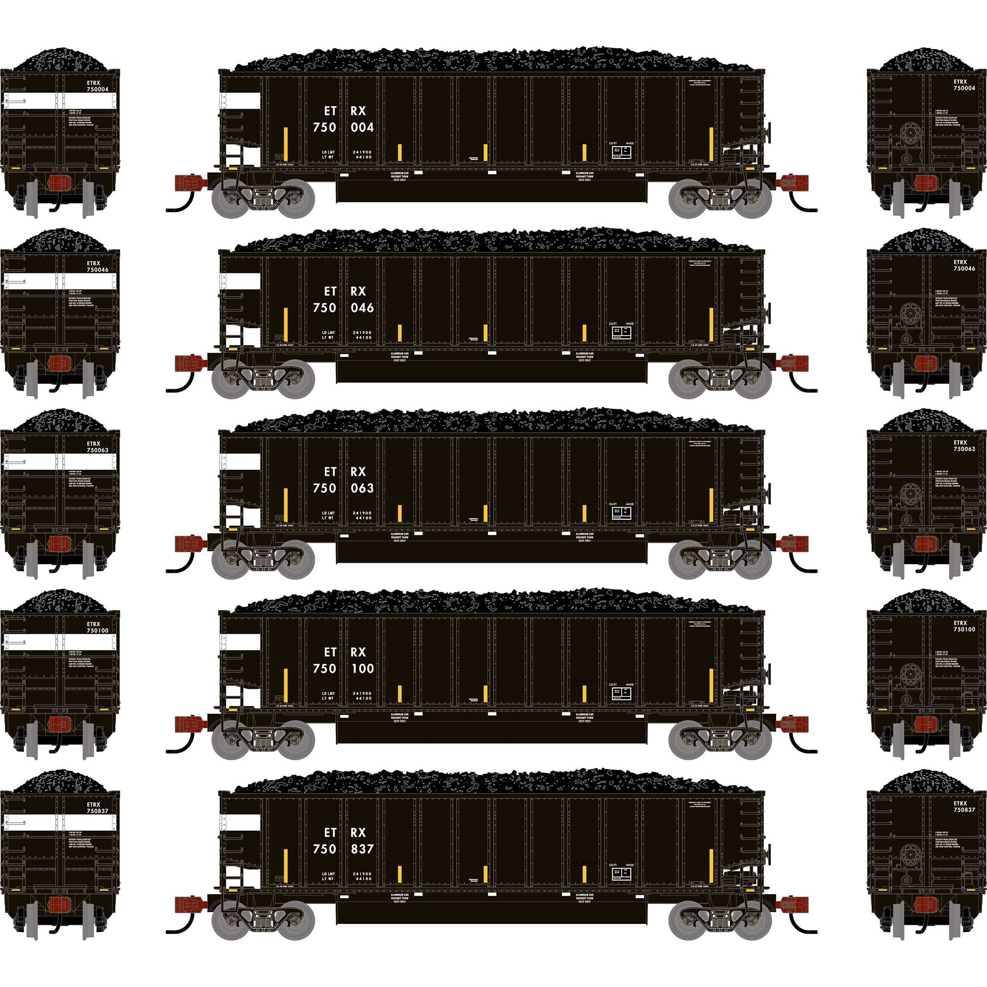 PREORDER Athearn N 2932 Bethgon Coalporter with Coal Load, Entergy Corporation #750004/750046/750063/750100/750837 (5-Pack)