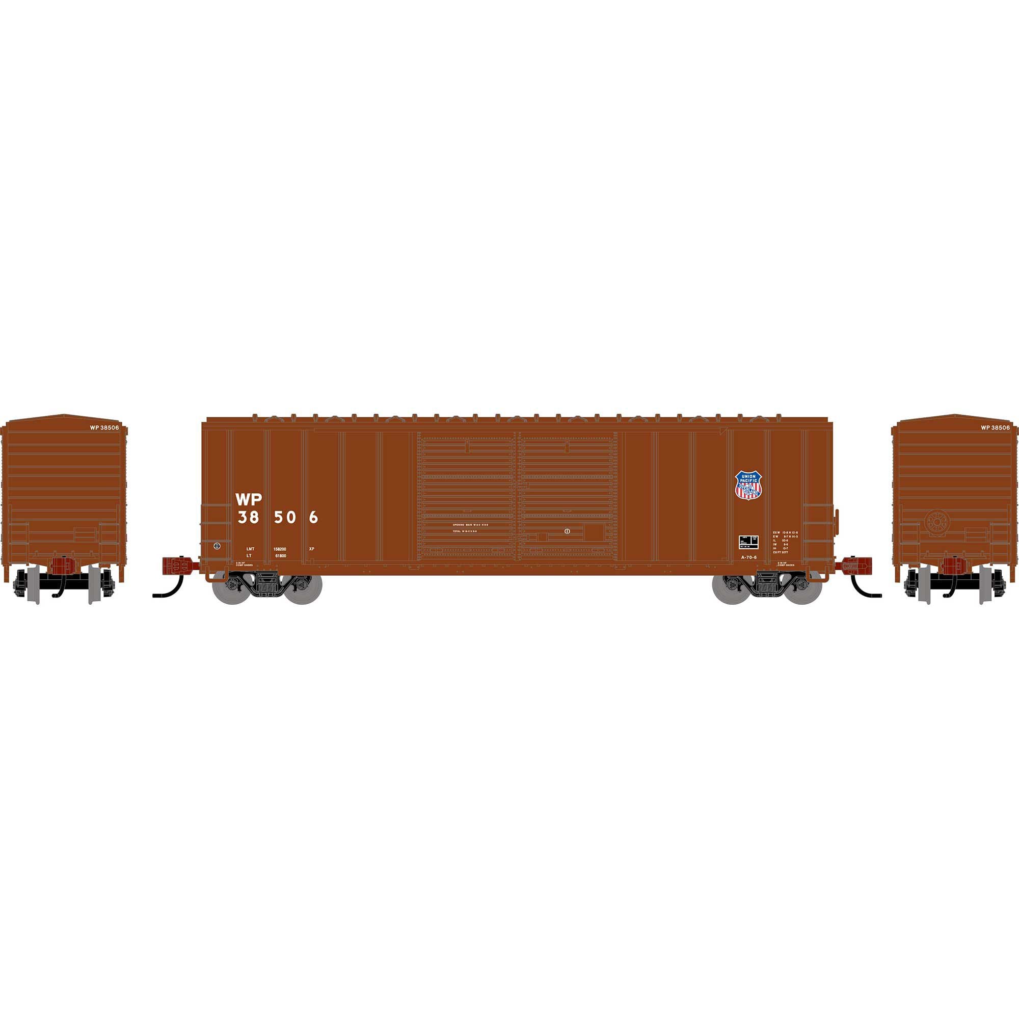 PREORDER Athearn N 2933 50' FMC Centered Double Door Box Car, Union Pacific WP #38506