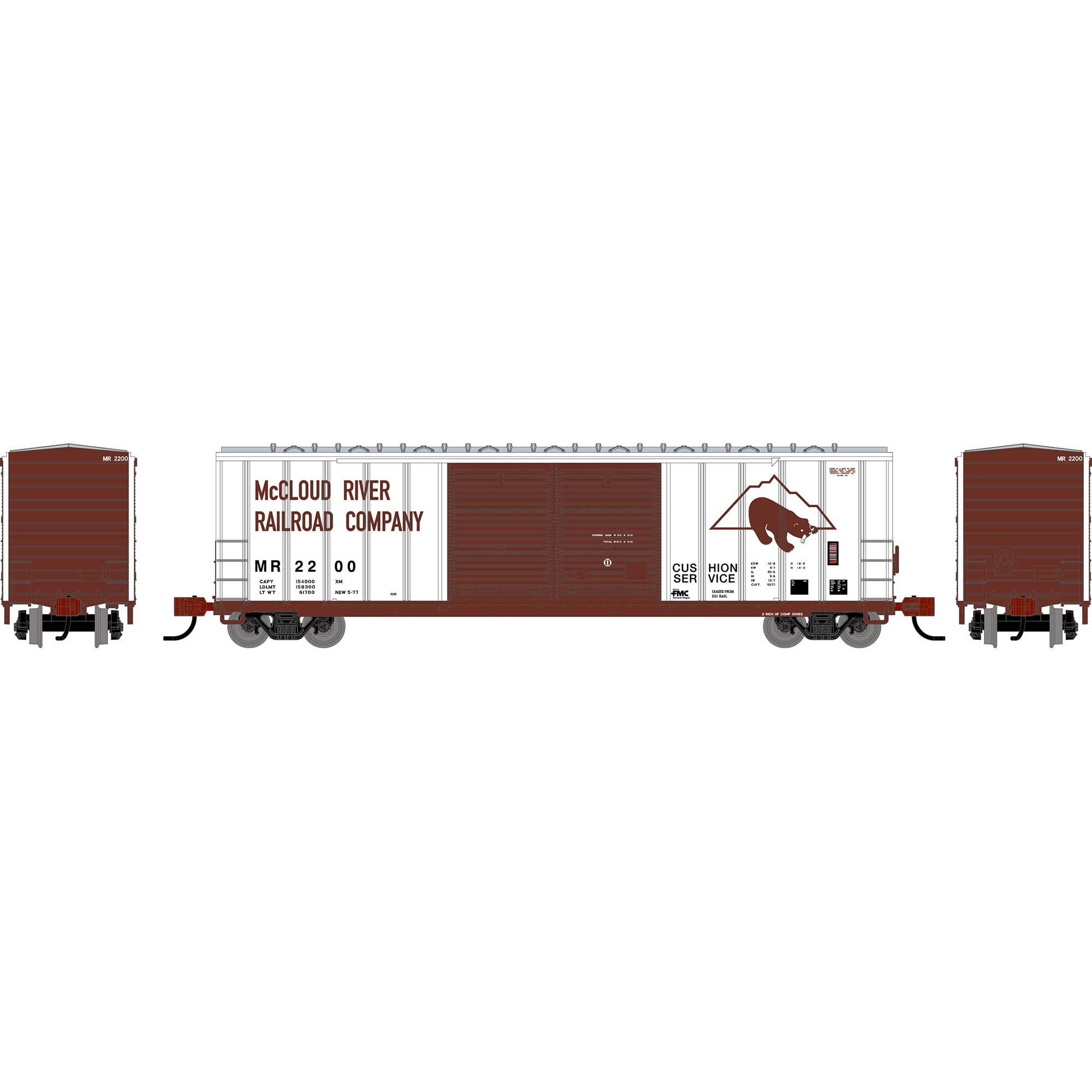 PREORDER Athearn N 2940 50' FMC Centered Double Door Box Car, Montana Rail Link #2200