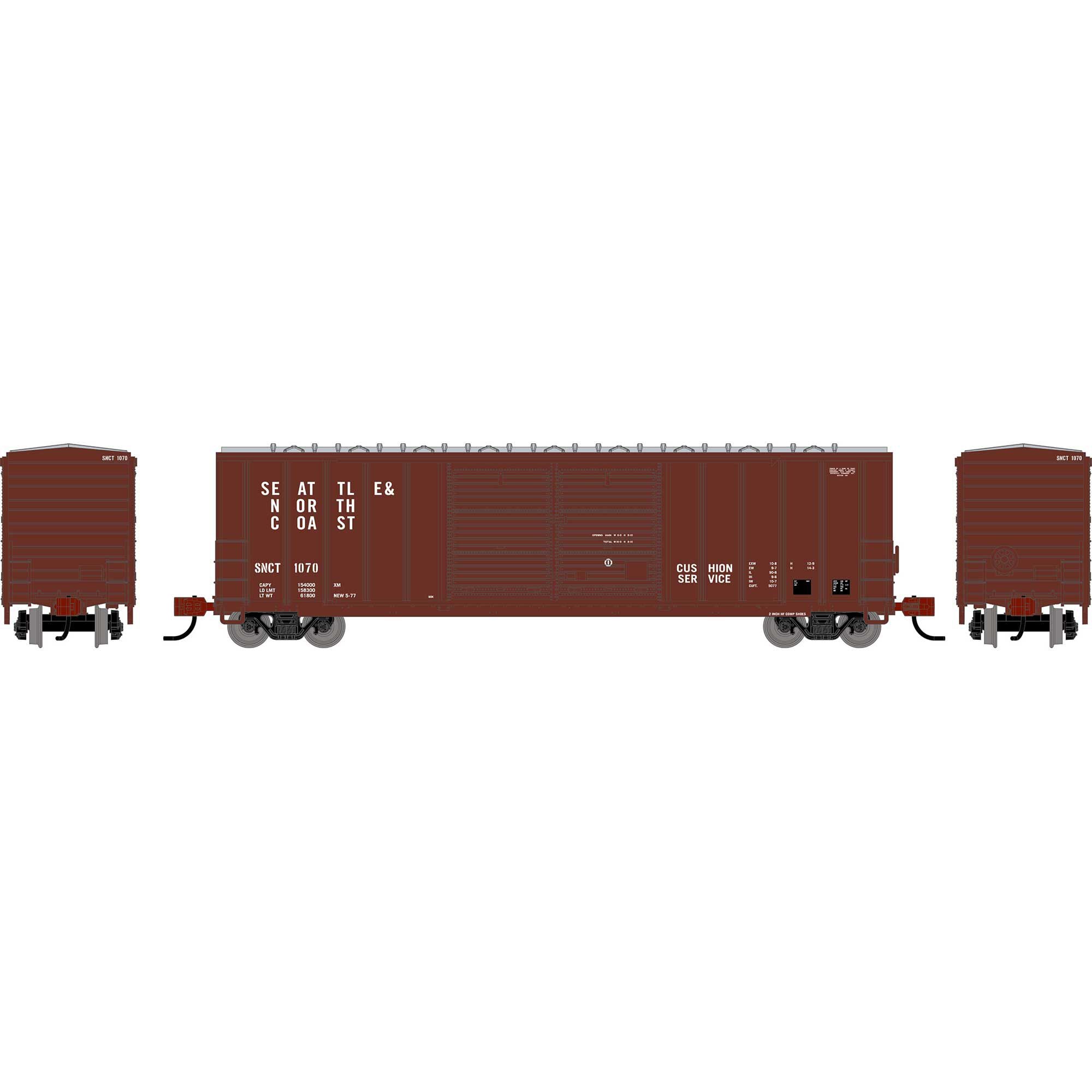 PREORDER Athearn N 2947 50' FMC Centered Double Door Box Car, Seattle & North Coast #1070