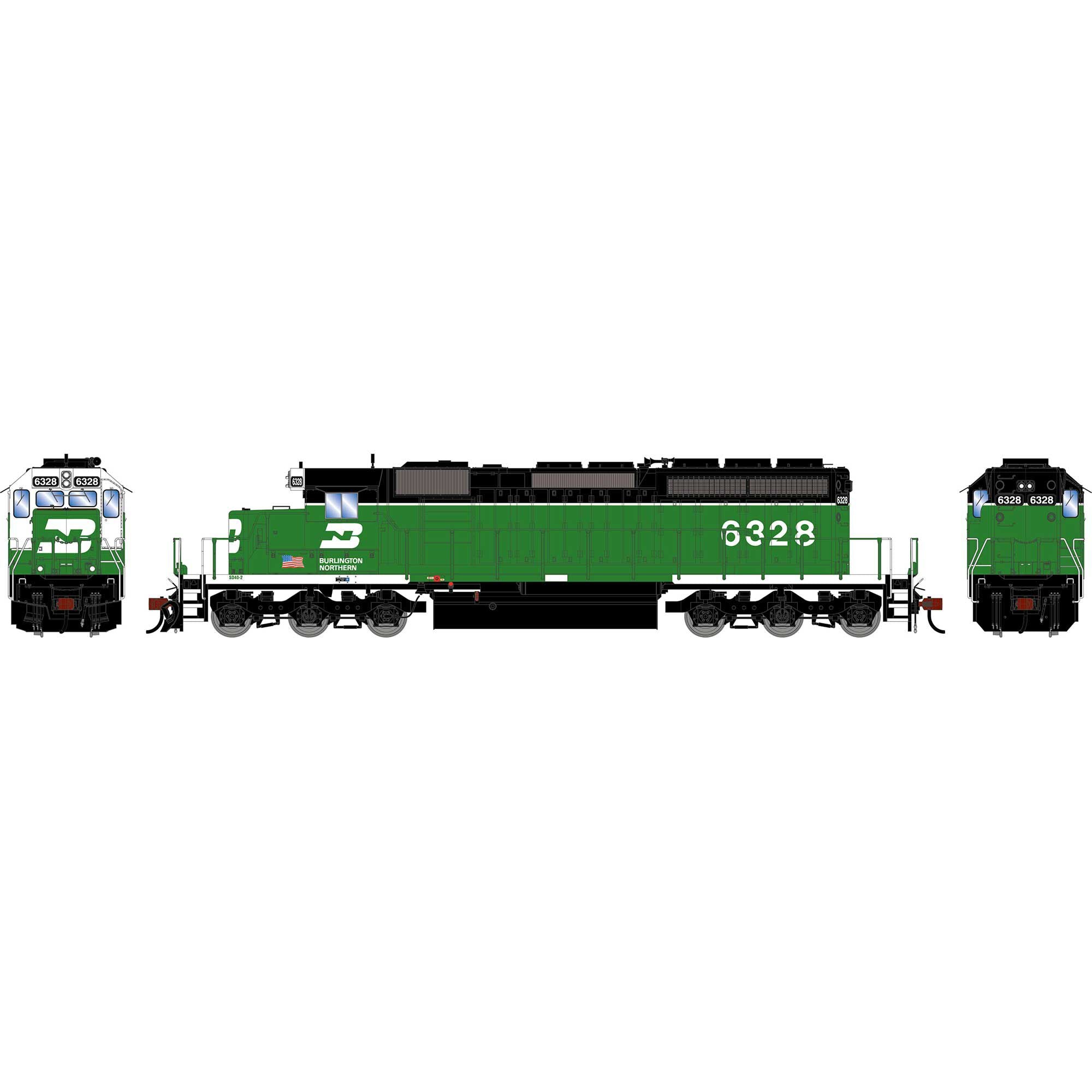 PREORDER Athearn HO 2951 SD40-2 Locomotive, Burlington Northern #6328