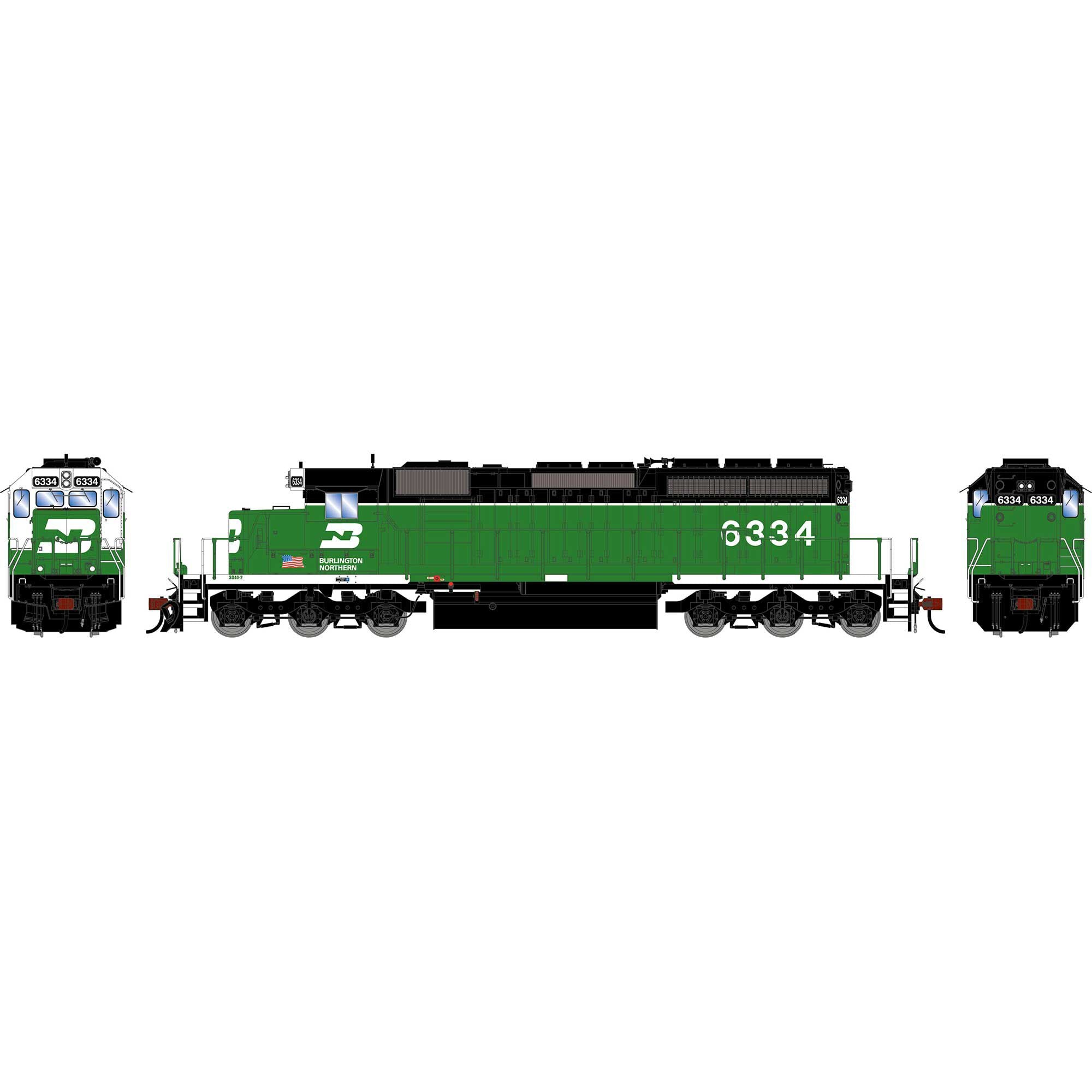 PREORDER Athearn HO 2952 SD40-2 Locomotive, Burlington Northern #6334