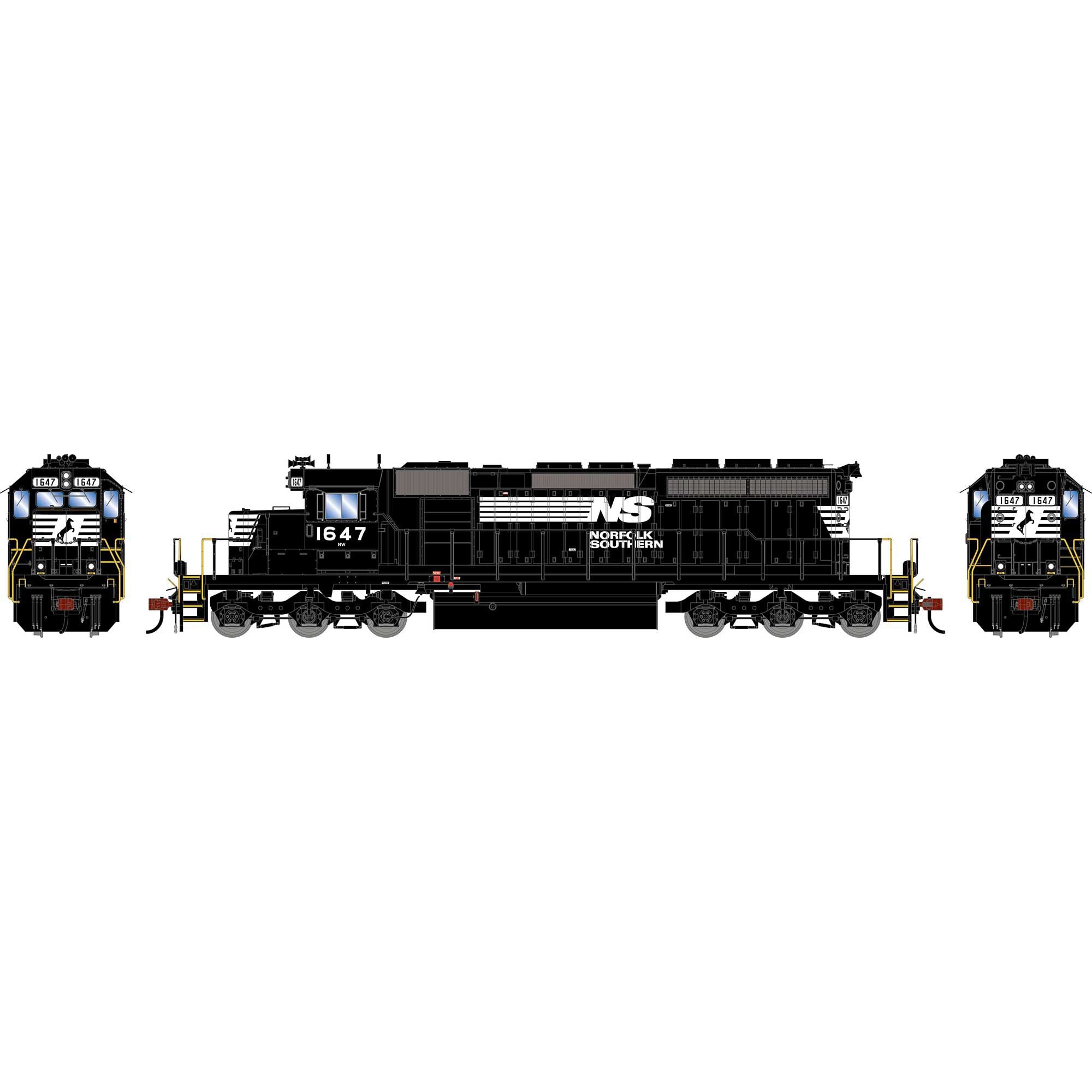 PREORDER Athearn HO 2961 SD40-2 Locomotive, Norfolk Southern Ex-NW 1990s #1647