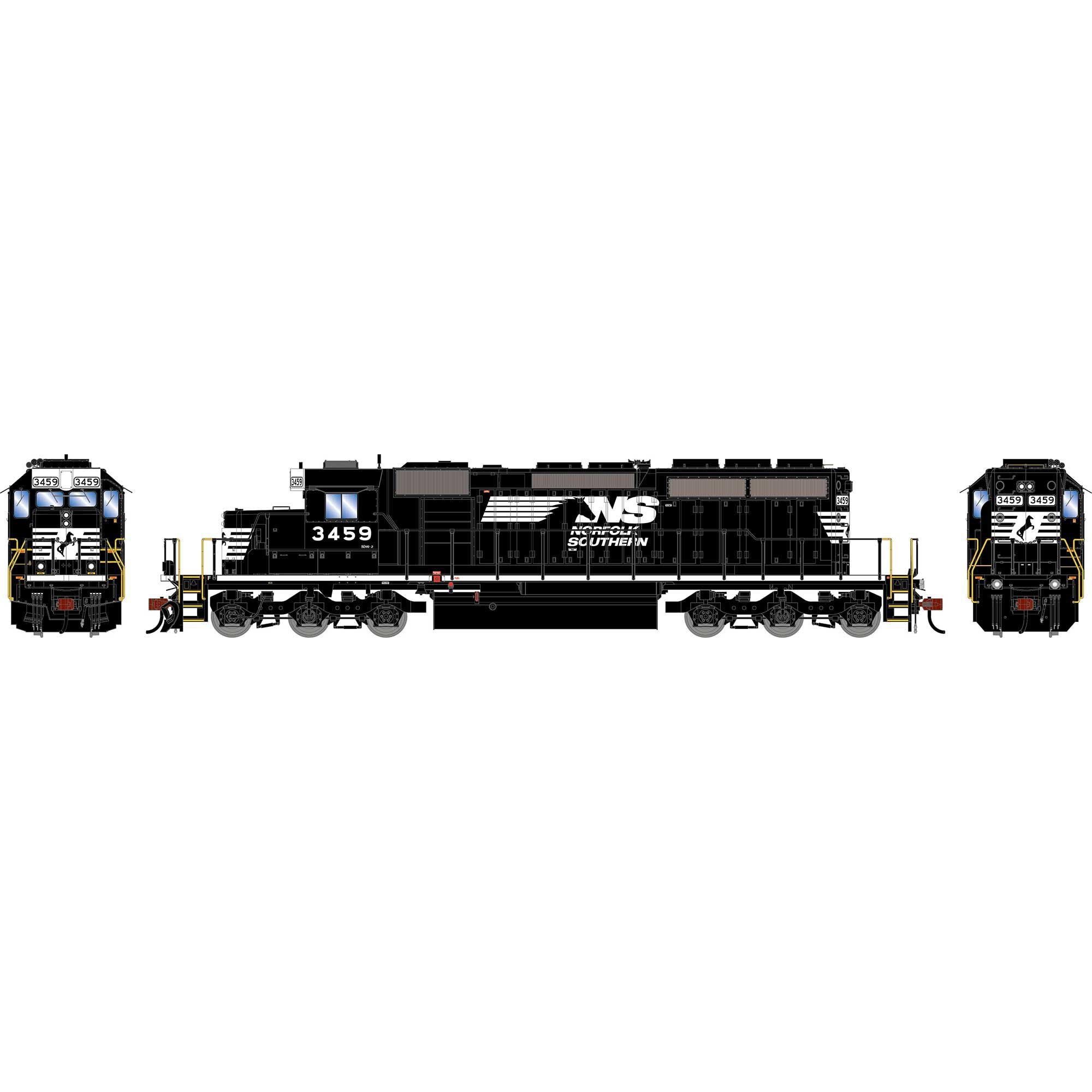 PREORDER Athearn HO 2962 SD40-2 Locomotive, Norfolk Southern Ex-BN 2010s #3459