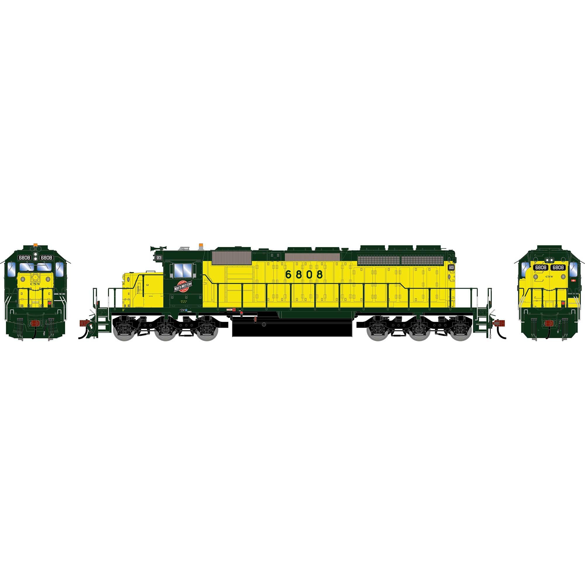 PREORDER Athearn HO 2966 SD40-2 Locomotive, Chicago & North Western #6808