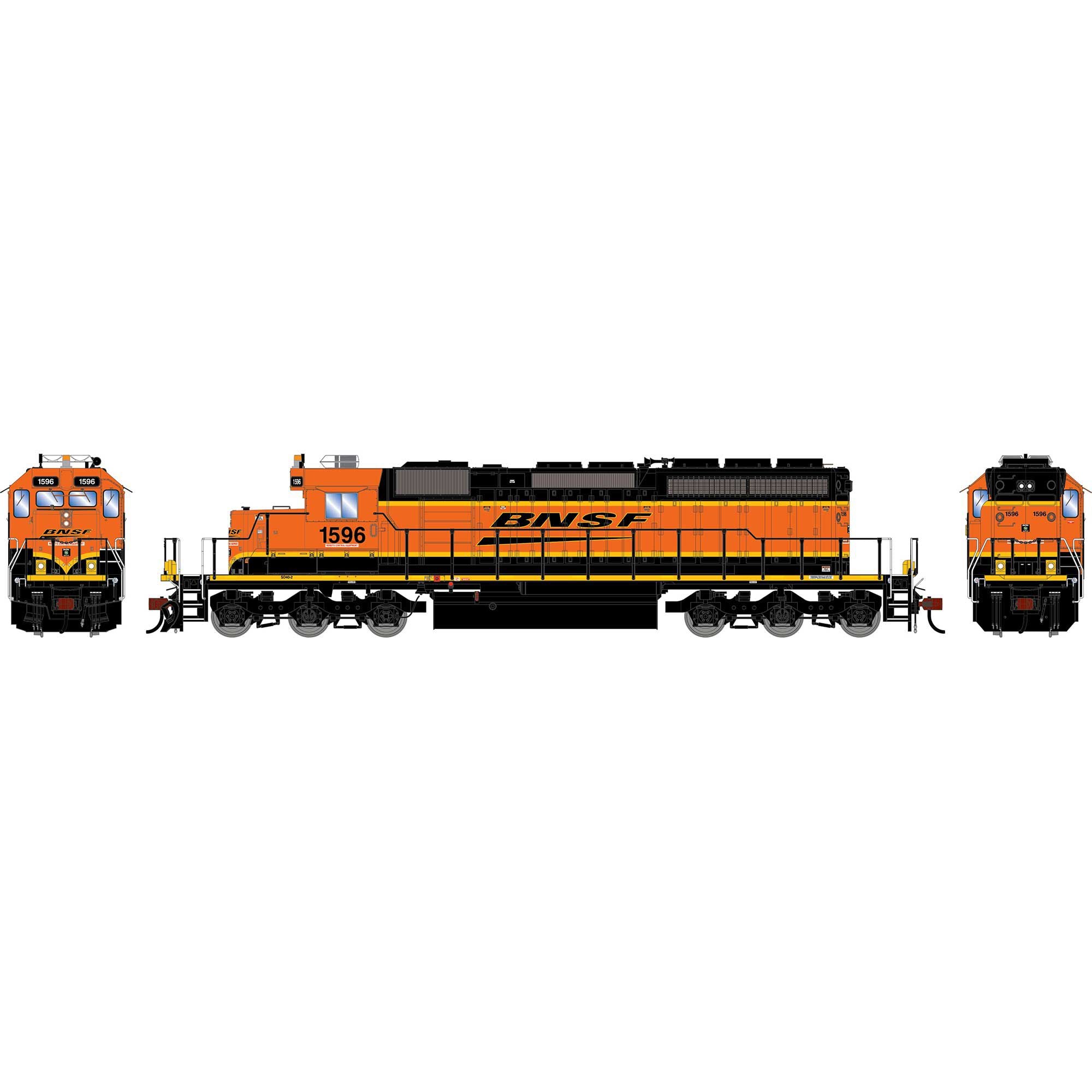 PREORDER Athearn HO 2978 SD40-2 Locomotive, Burlington Northern Santa Fe #1596 (DCC & Sound Equipped)