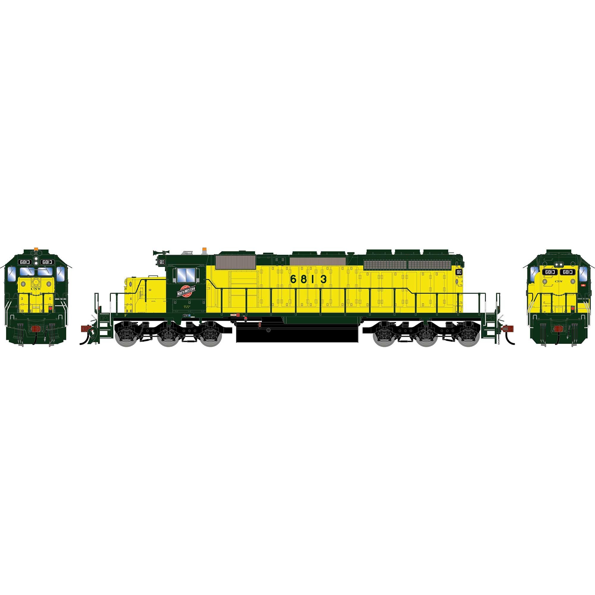 PREORDER Athearn HO 2987 SD40-2 Locomotive, Chicago & North Western #6813 (DCC & Sound Equipped)