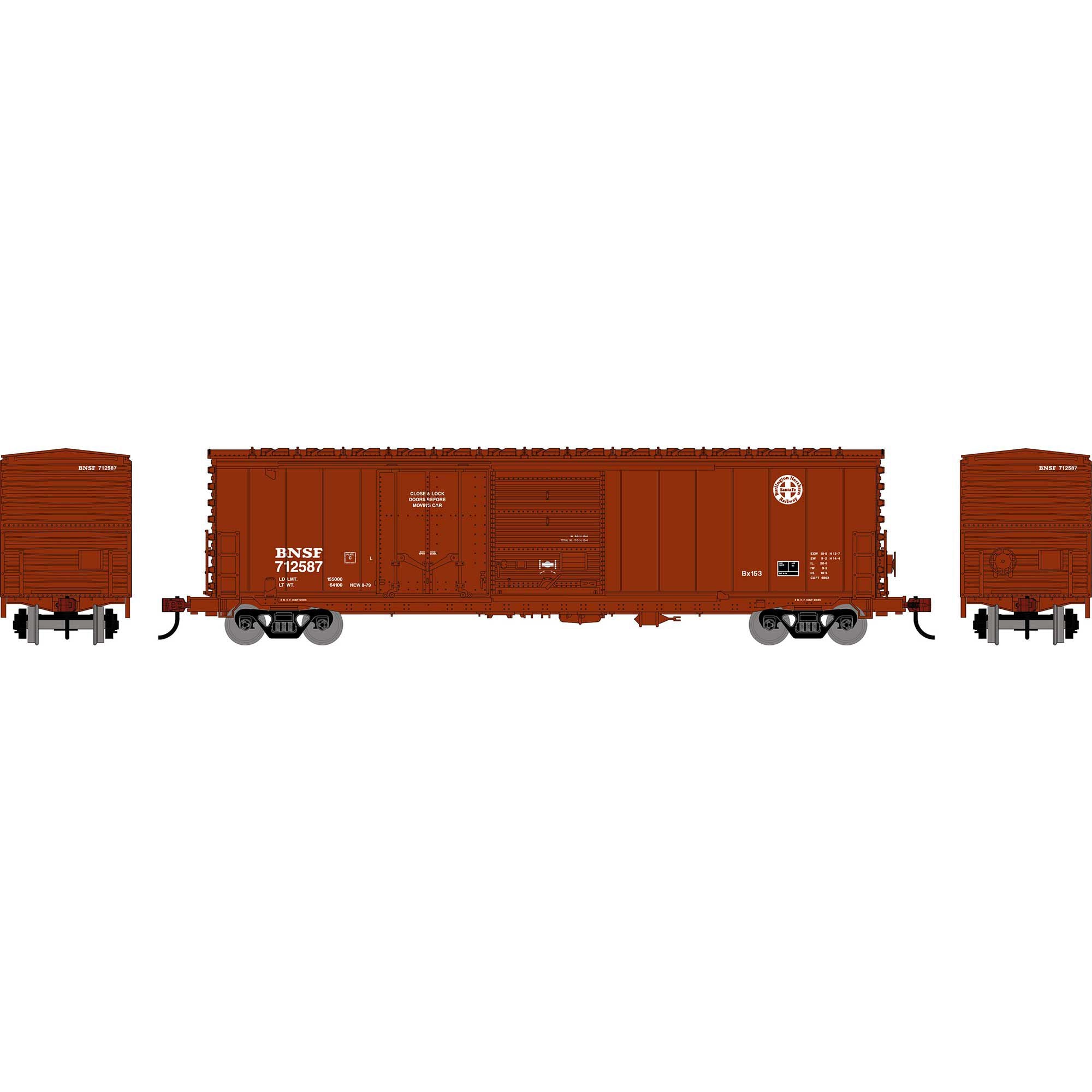 PREORDER Athearn HO 3026 50' ACF Combination Door Box Car, Burlington Northern Santa Fe #712587