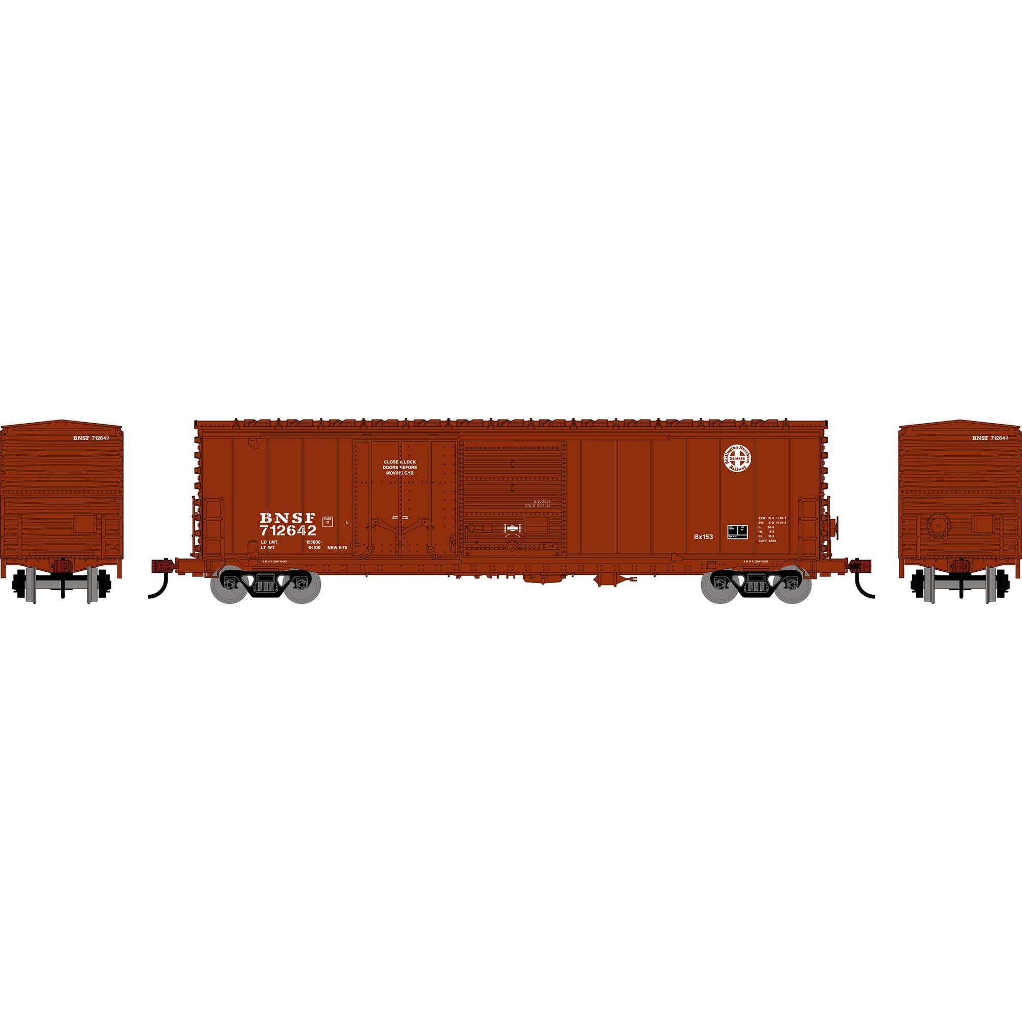 PREORDER Athearn HO 3028 50' ACF Combination Door Box Car, Burlington Northern Santa Fe #712642
